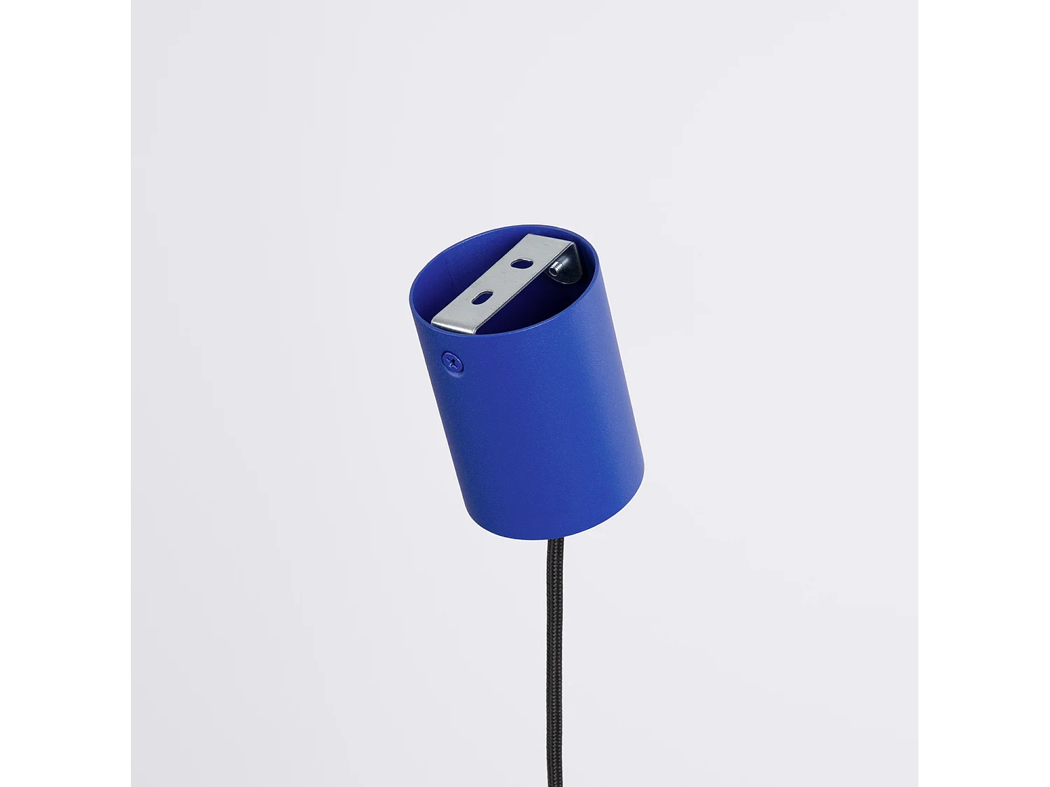 Hanglampen OVO minimalistisch van  - 1 lichtbronnen - L.40 x H.125 cm - ultramarijn/beige