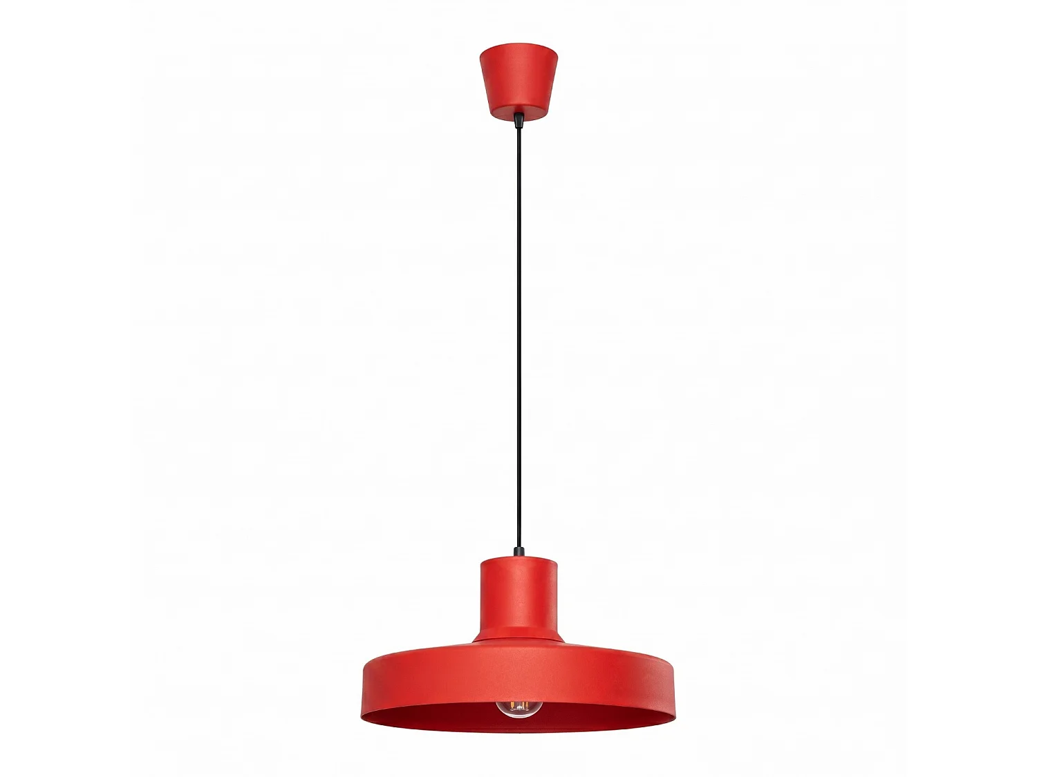 Lampe suspendue moderne en acier - 1 sources lumineuses - L.35 x H.120 cm - rouge