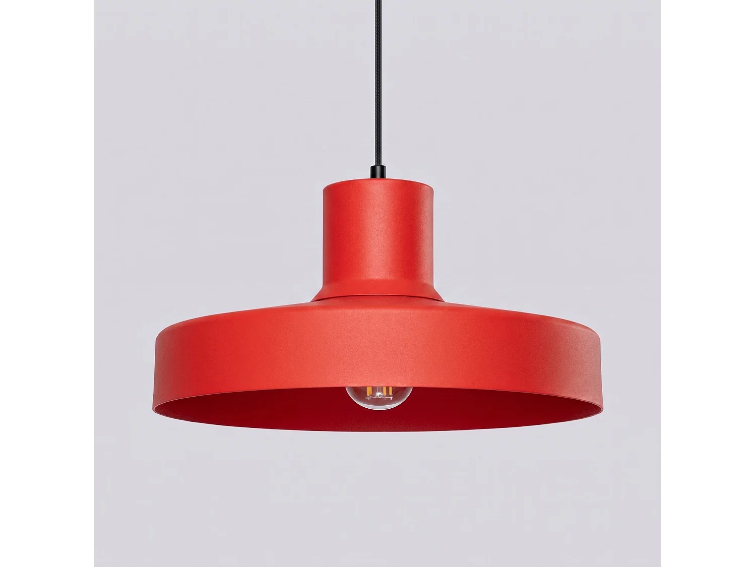 Lampe suspendue moderne en acier - 1 sources lumineuses - L.35 x H.120 cm - rouge
