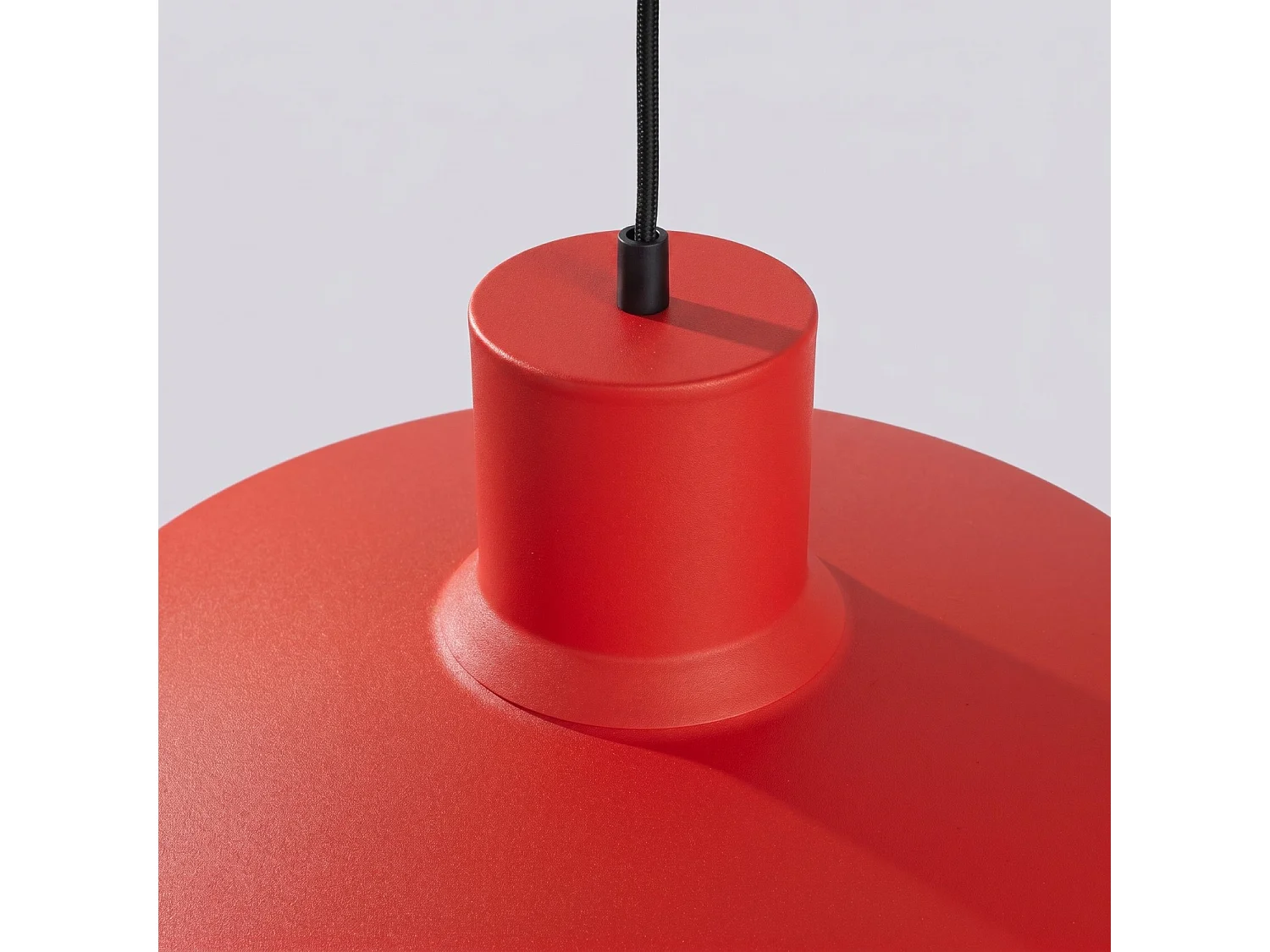Lampe suspendue moderne en acier - 1 sources lumineuses - L.35 x H.120 cm - rouge