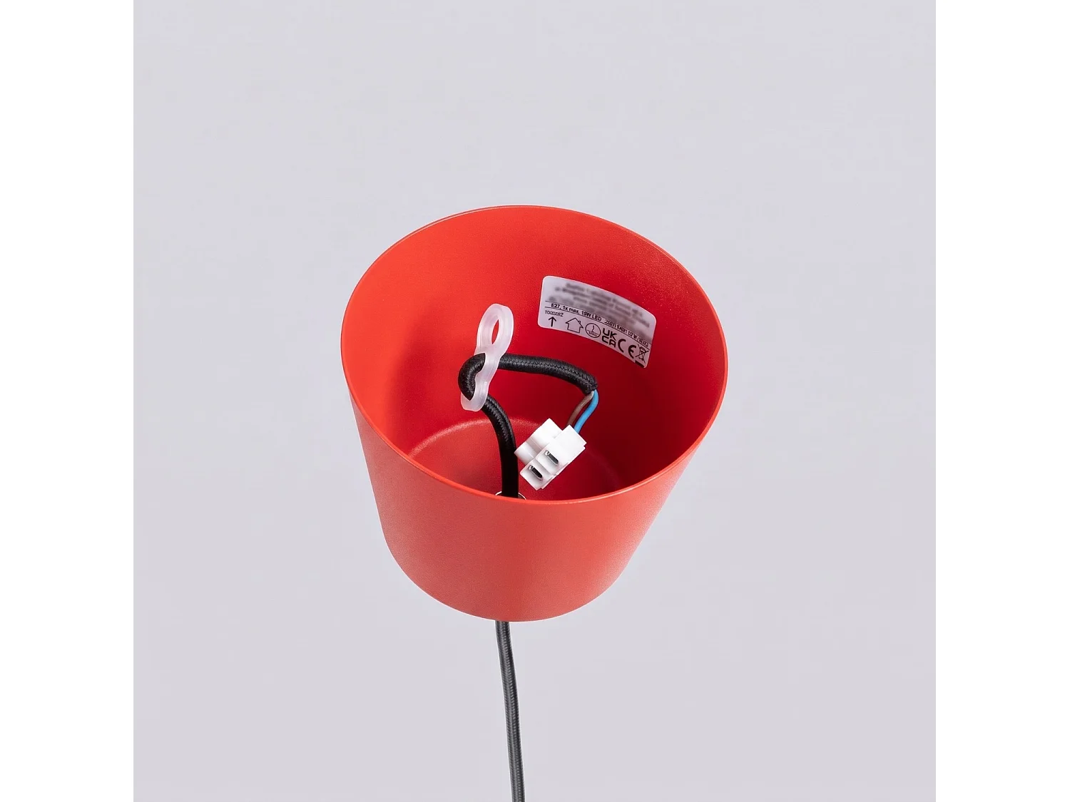 Lampe suspendue moderne en acier - 1 sources lumineuses - L.35 x H.120 cm - rouge