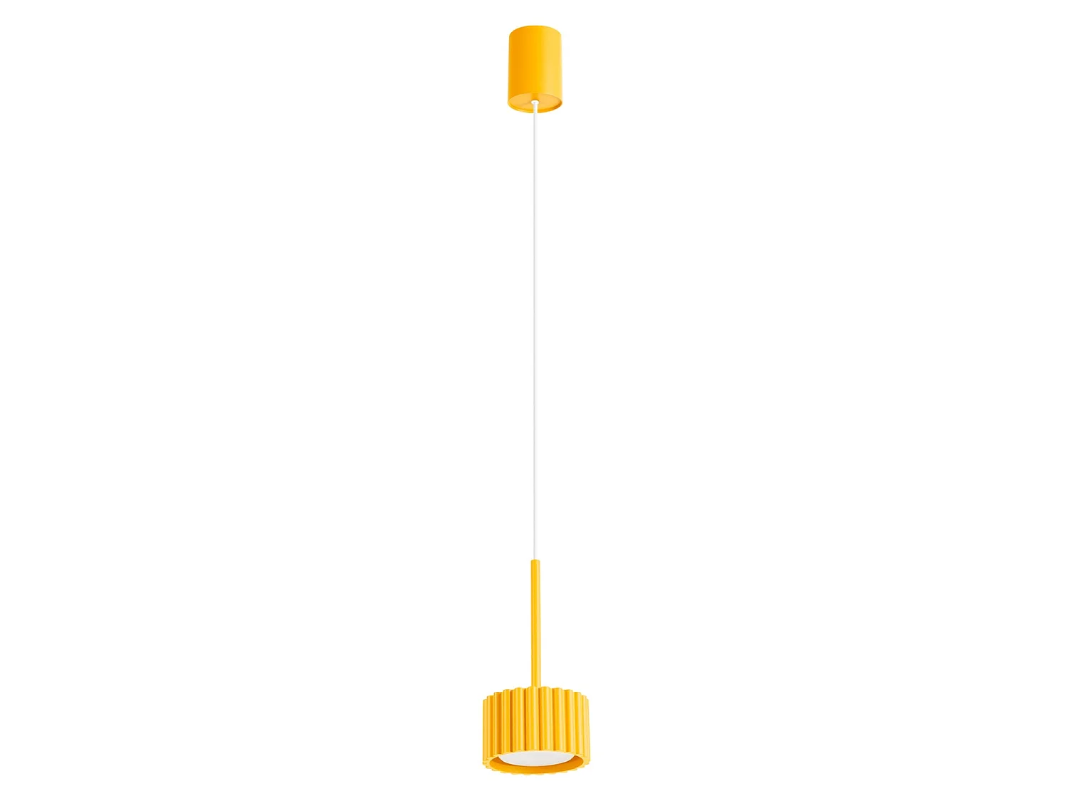 Lampe suspendue minimaliste en aluminium - 1 sources lumineuses - L.10 x H.125 cm - jaune