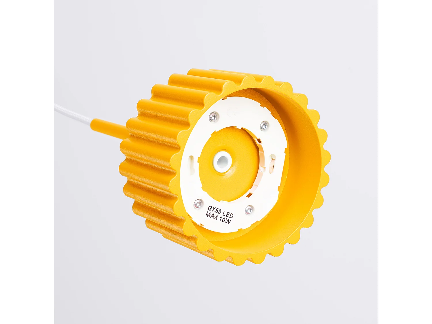 Lampe suspendue minimaliste en aluminium - 1 sources lumineuses - L.10 x H.125 cm - jaune