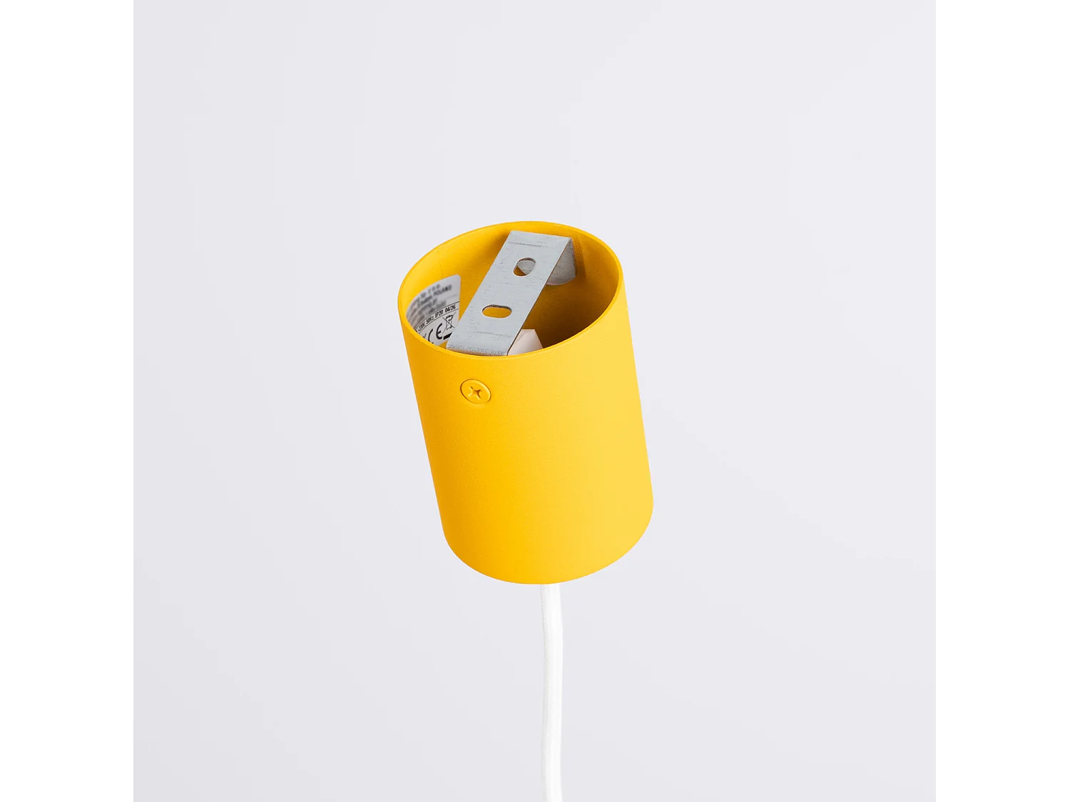 Lampe suspendue minimaliste en aluminium - 1 sources lumineuses - L.10 x H.125 cm - jaune
