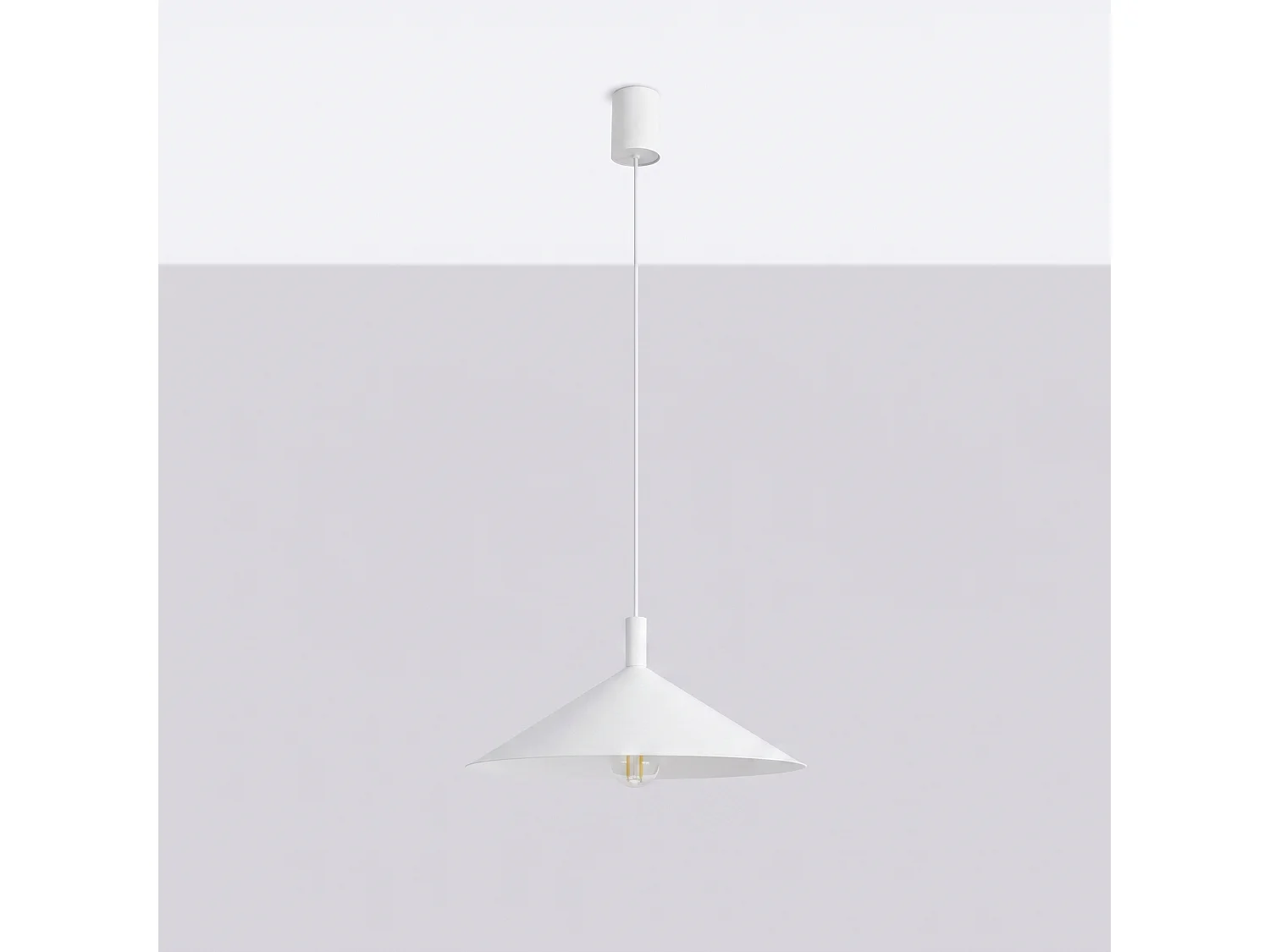 Lampes suspendues NOX moderne en acier - 1 sources lumineuses - L.40 x H.135 cm - blanc