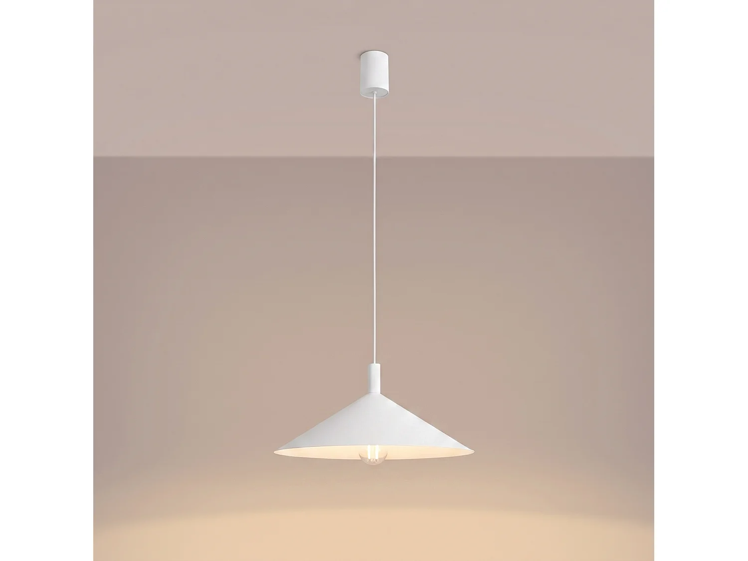 Lampes suspendues NOX moderne en acier - 1 sources lumineuses - L.40 x H.135 cm - blanc