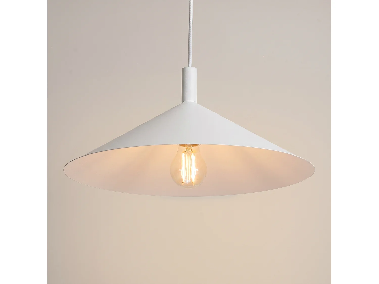 Lampes suspendues NOX moderne en acier - 1 sources lumineuses - L.40 x H.135 cm - blanc
