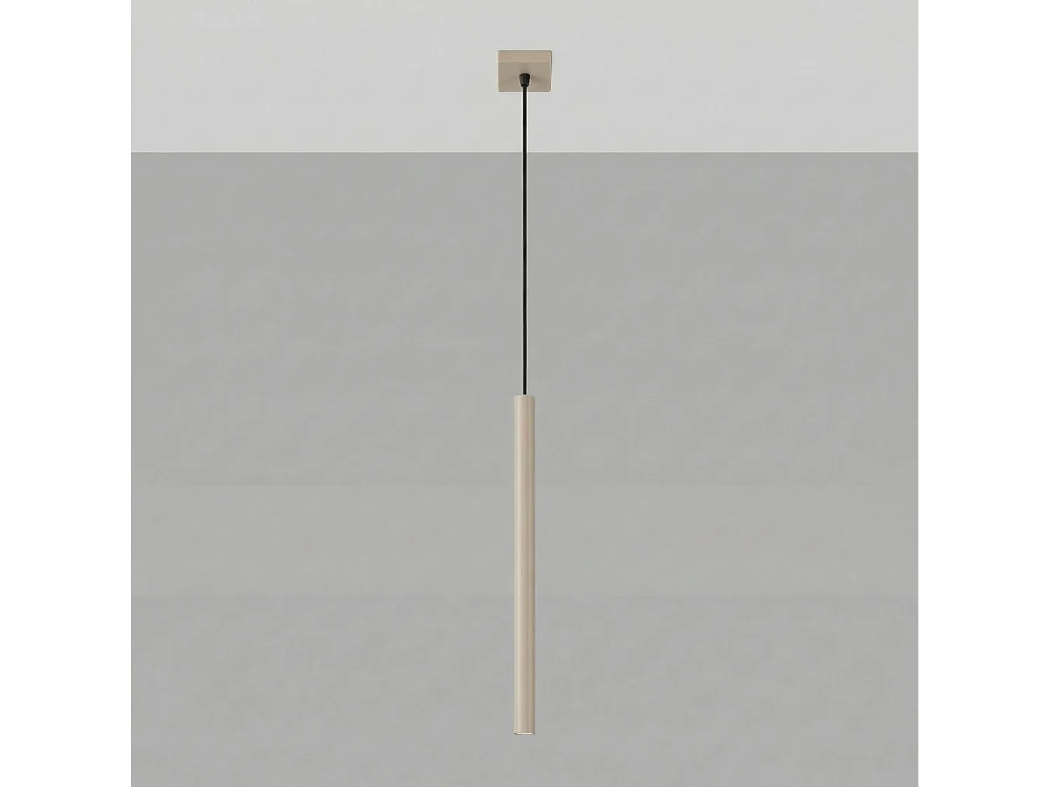 Lampe suspendue moderne en acier - 1 sources lumineuses - L.8 x H.120 cm - taupe