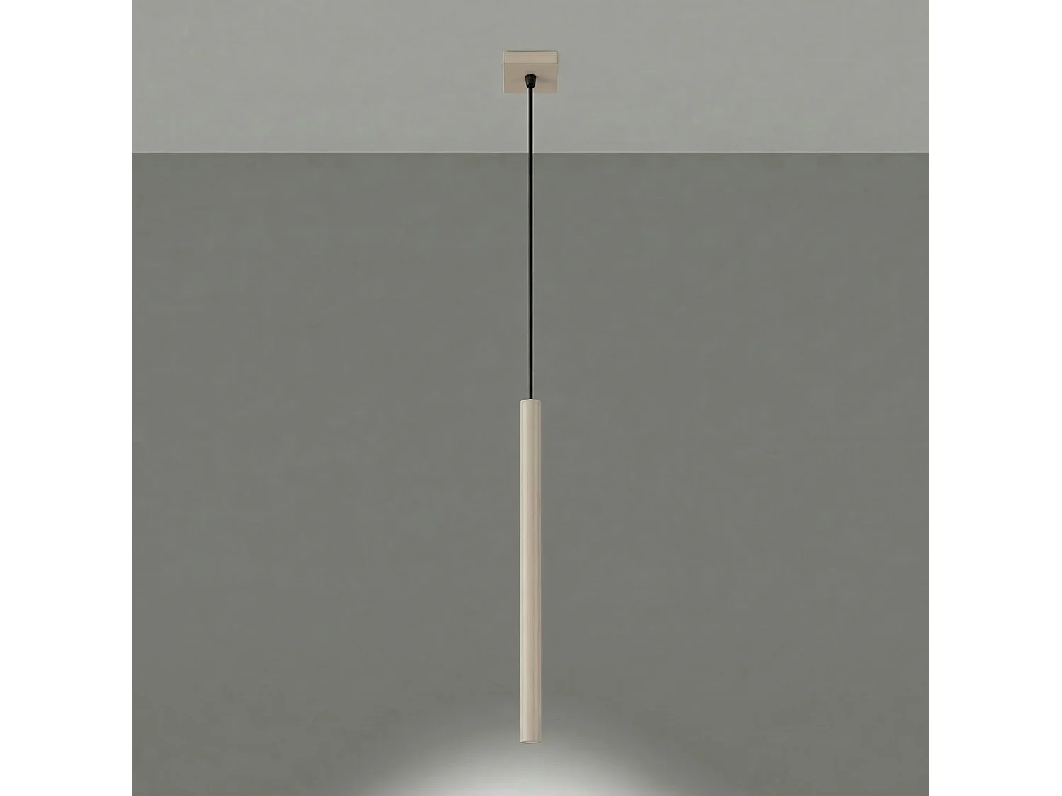 Lampe suspendue moderne en acier - 1 sources lumineuses - L.8 x H.120 cm - taupe