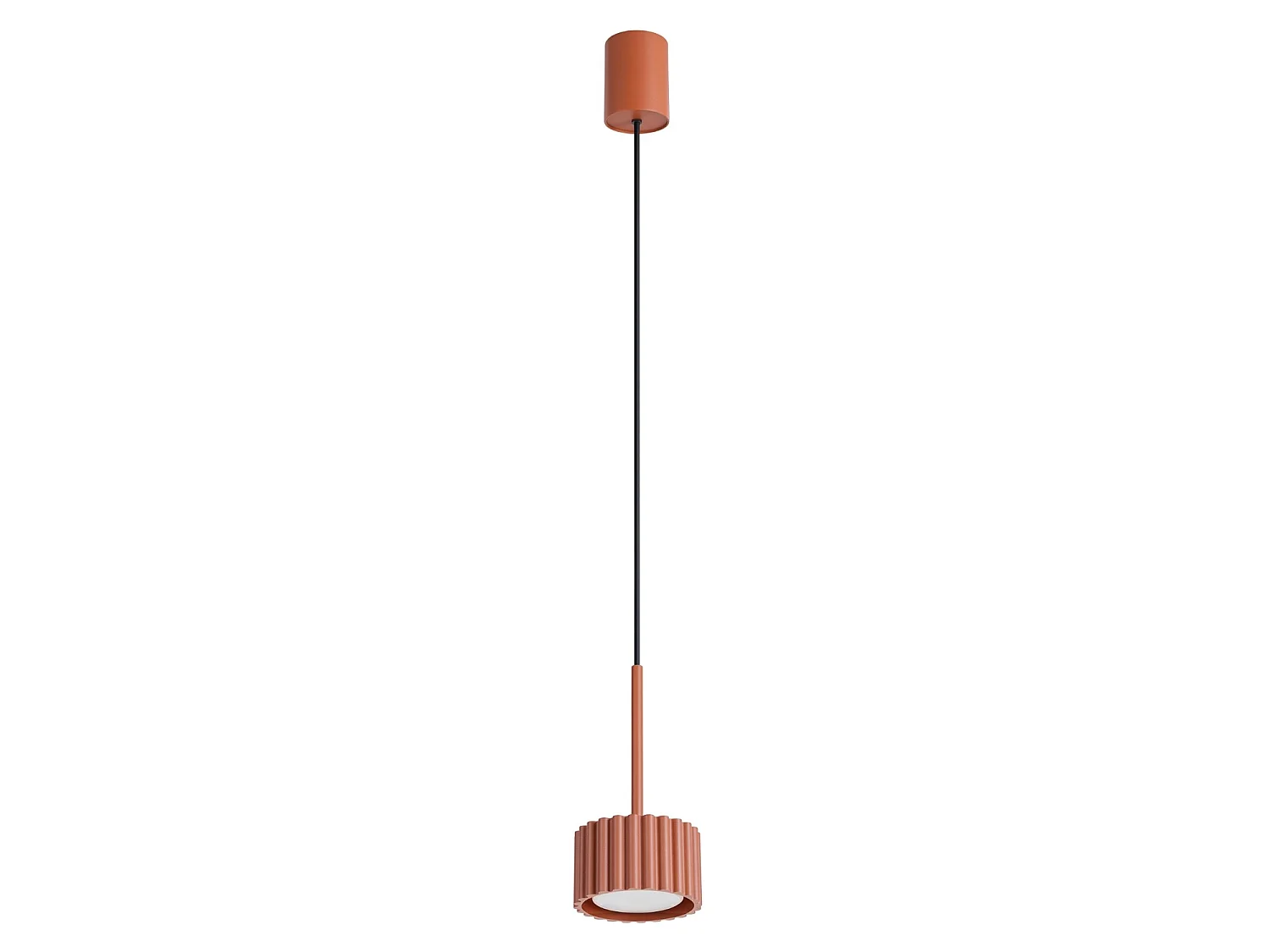 Lampes suspendues AURA minimaliste en aluminium - 1 sources lumineuses - L.10 x H.125 cm - ocre rouge