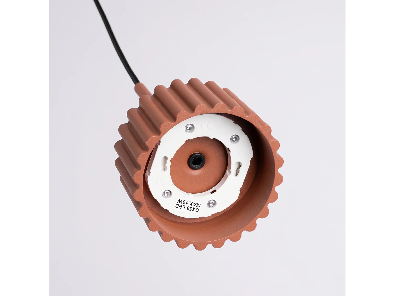 Lampes suspendues AURA minimaliste en aluminium - 1 sources lumineuses - L.10 x H.125 cm - ocre rouge