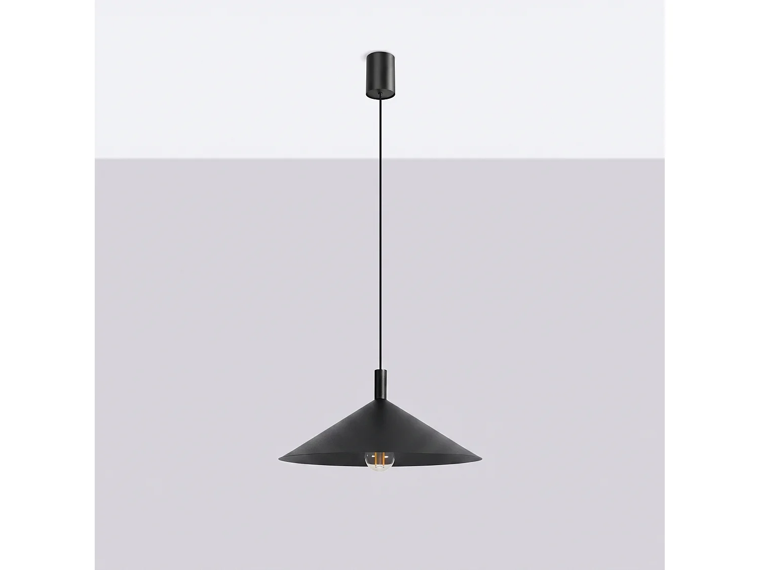 Lampes suspendues NOX moderne en acier - 1 sources lumineuses - L.40 x H.135 cm - noir