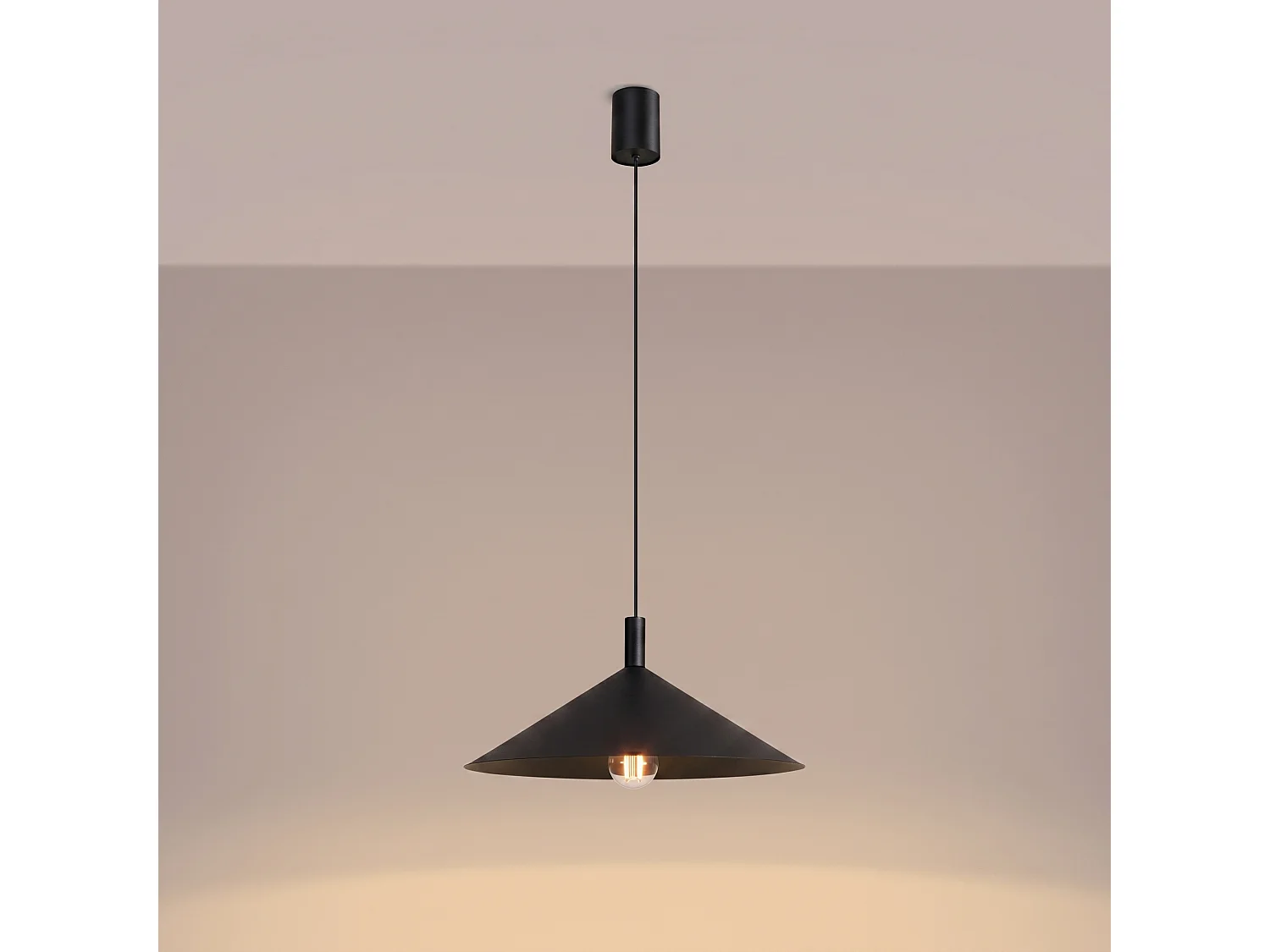 Lampes suspendues NOX moderne en acier - 1 sources lumineuses - L.40 x H.135 cm - noir