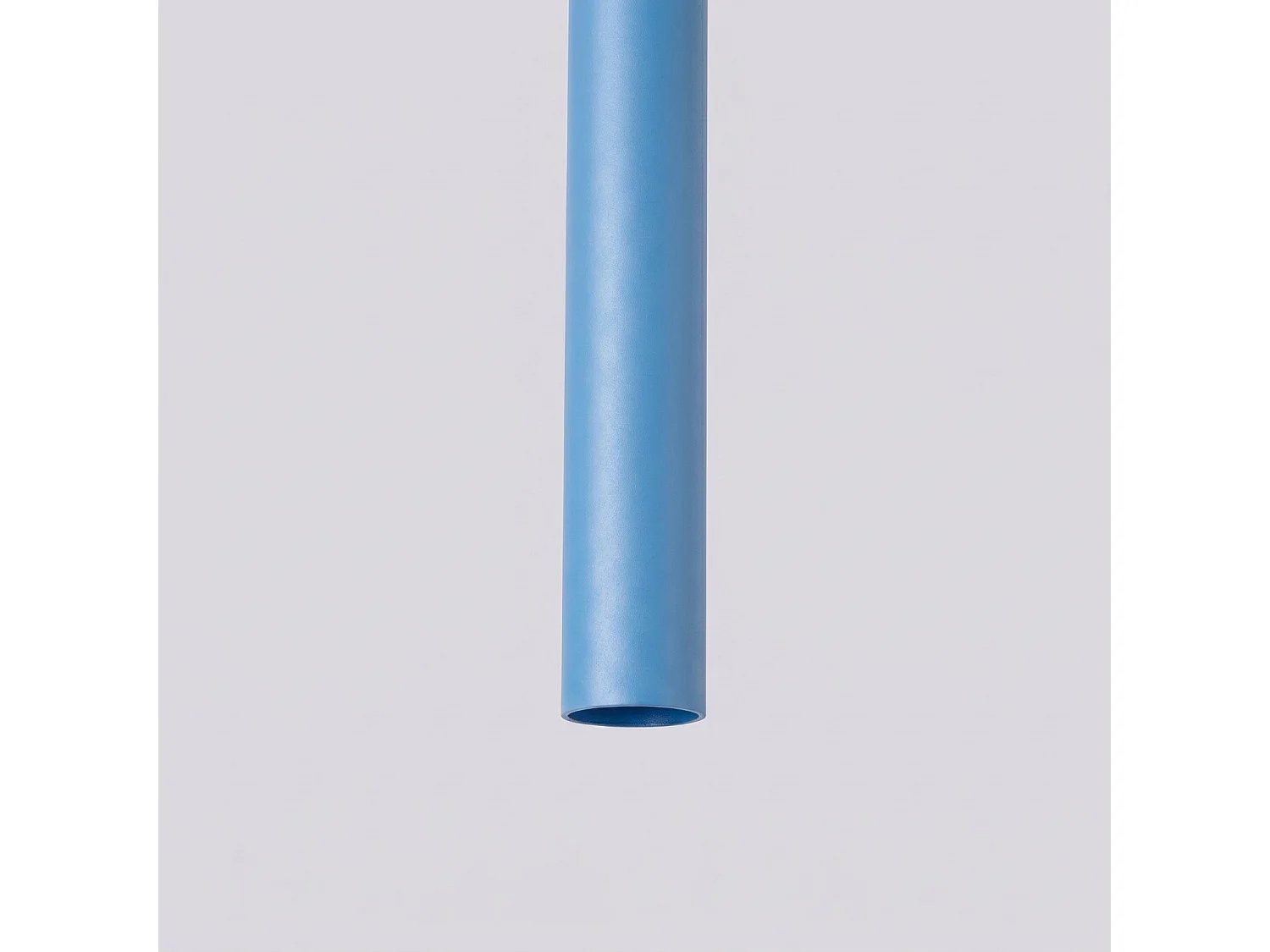 Lampe suspendue moderne en acier - 3 sources lumineuses - L.19,5 x H.115 cm - bleu clair