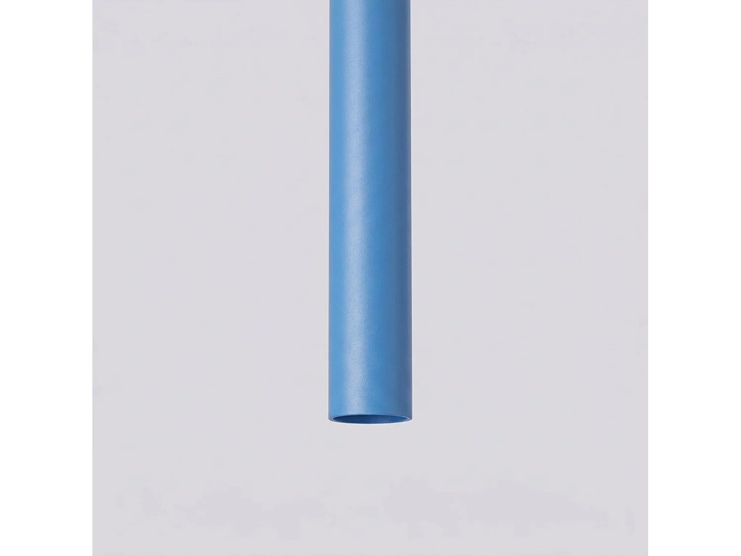 Lampe suspendue moderne en acier - 2 sources lumineuses - L.15 x H.118 cm - bleu clair