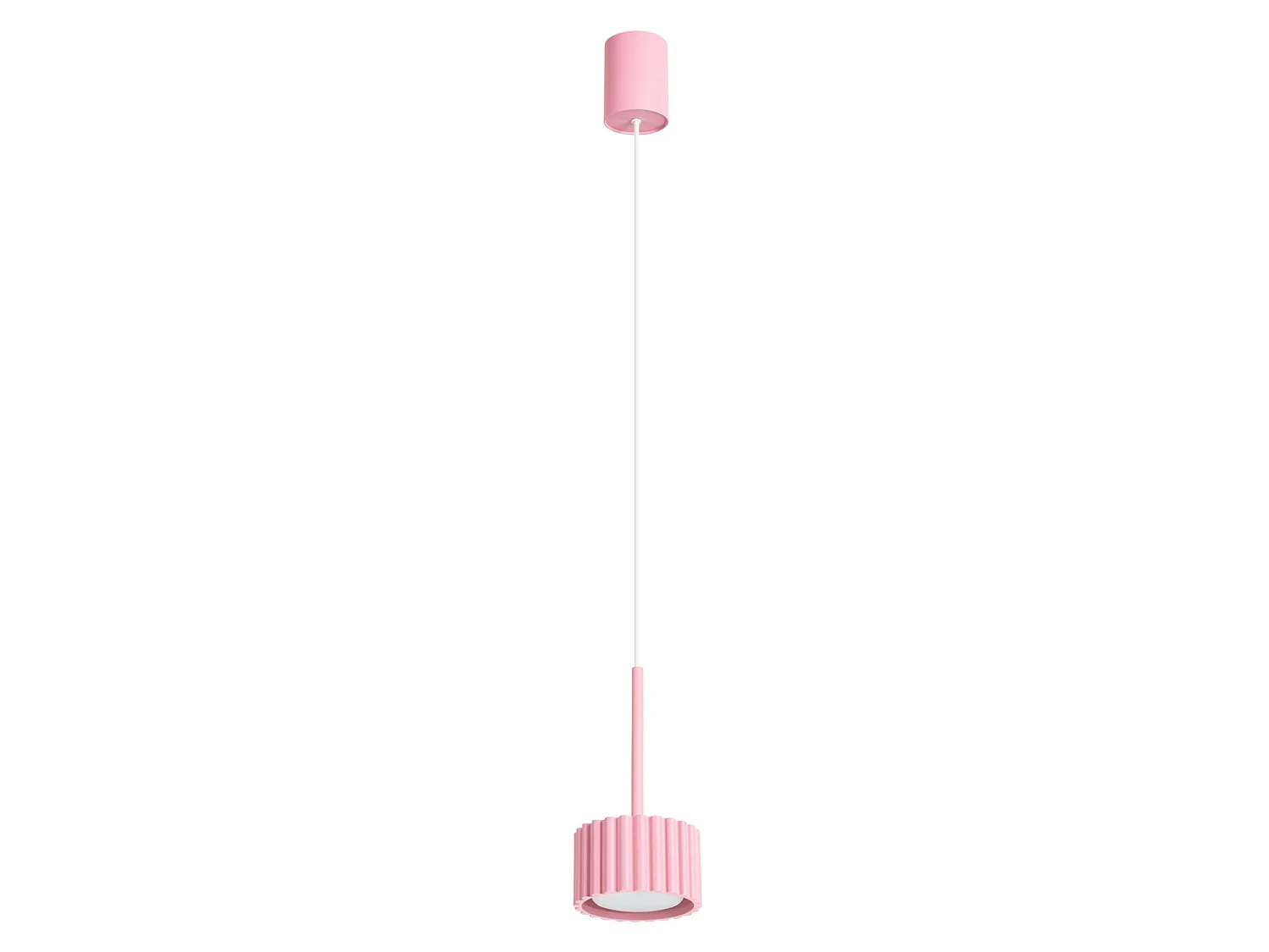 Lampe suspendue minimaliste en aluminium - 1 sources lumineuses - L.10 x H.125 cm - rose