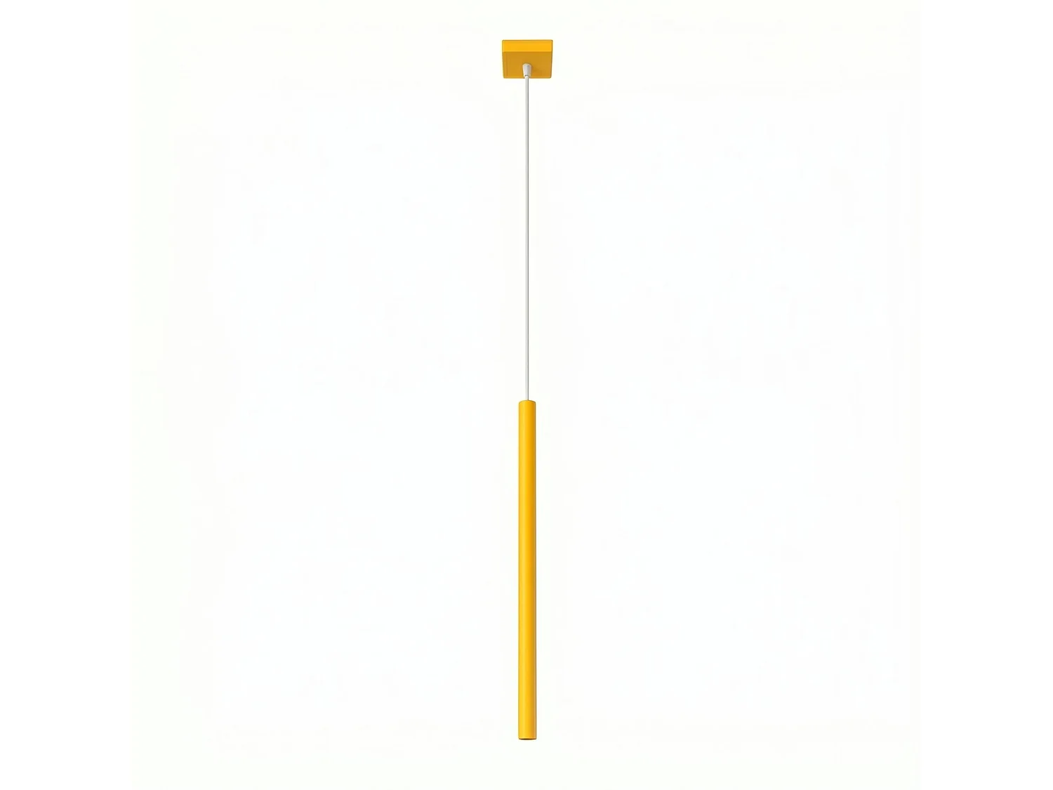 Lampe suspendue moderne en acier - 1 sources lumineuses - L.8 x H.120 cm - jaune