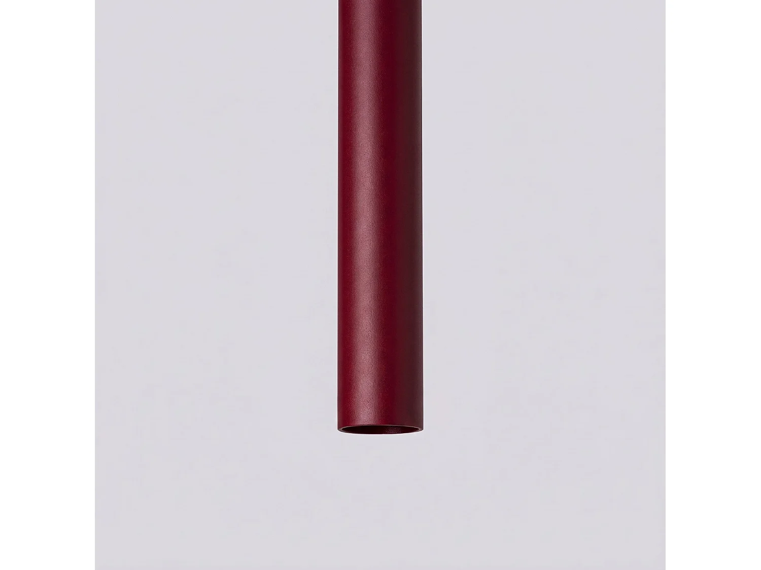 Lampe suspendue moderne en acier - 2 sources lumineuses - L.15 x H.118 cm - bordeaux