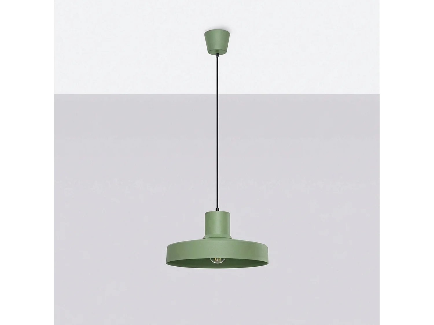 Lampe suspendue moderne en acier - 1 sources lumineuses - L.35 x H.120 cm - sauge