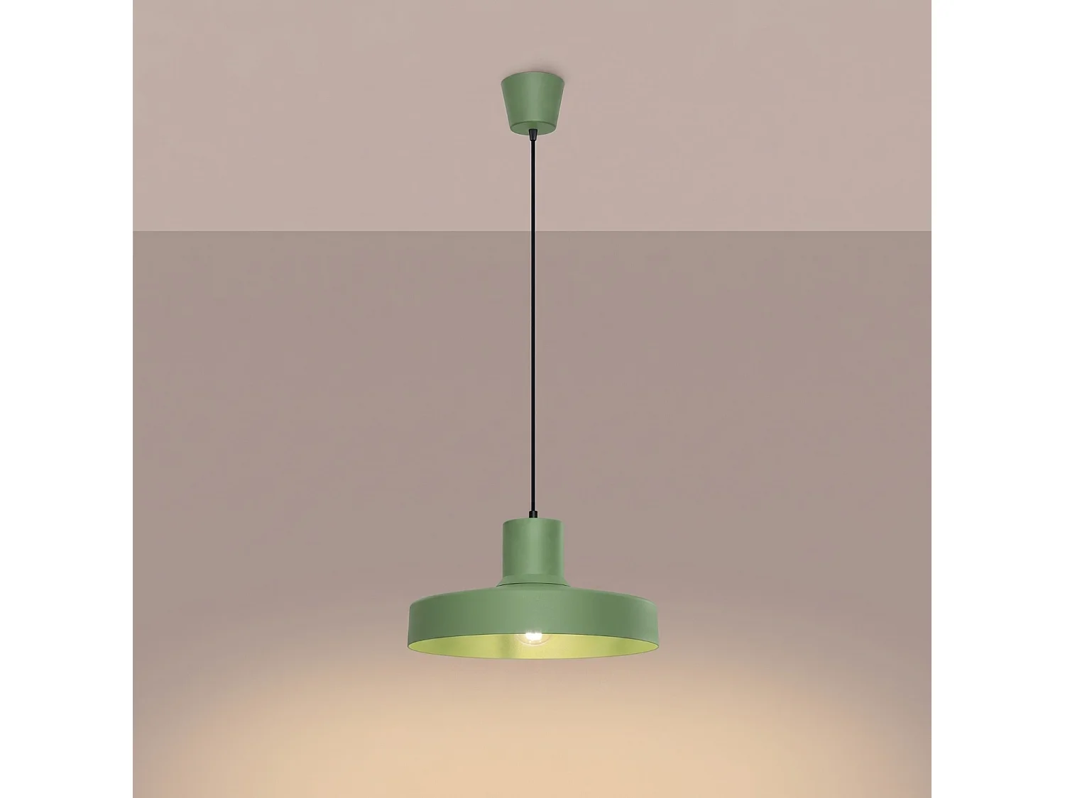 Lampe suspendue moderne en acier - 1 sources lumineuses - L.35 x H.120 cm - sauge