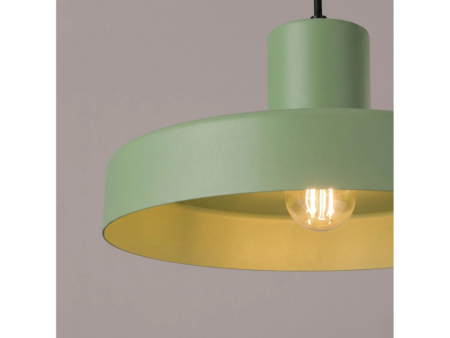 Lampe suspendue moderne en acier - 1 sources lumineuses - L.35 x H.120 cm - sauge