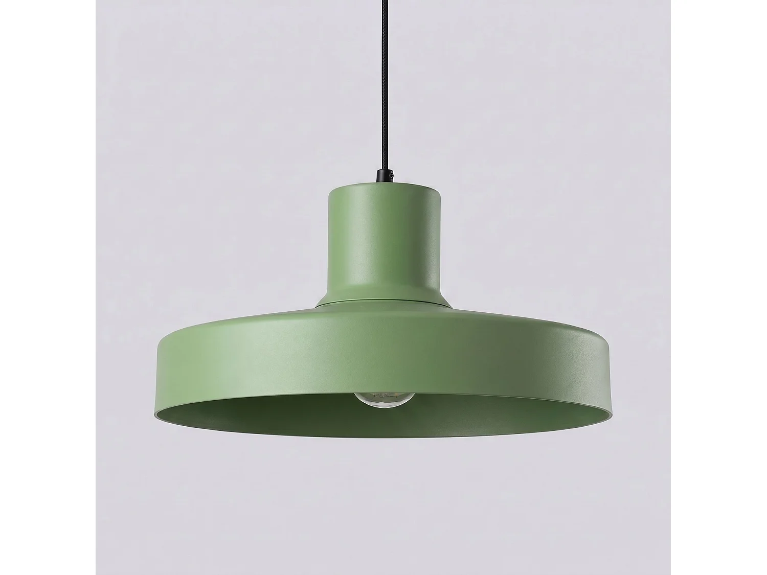Lampe suspendue moderne en acier - 1 sources lumineuses - L.35 x H.120 cm - sauge