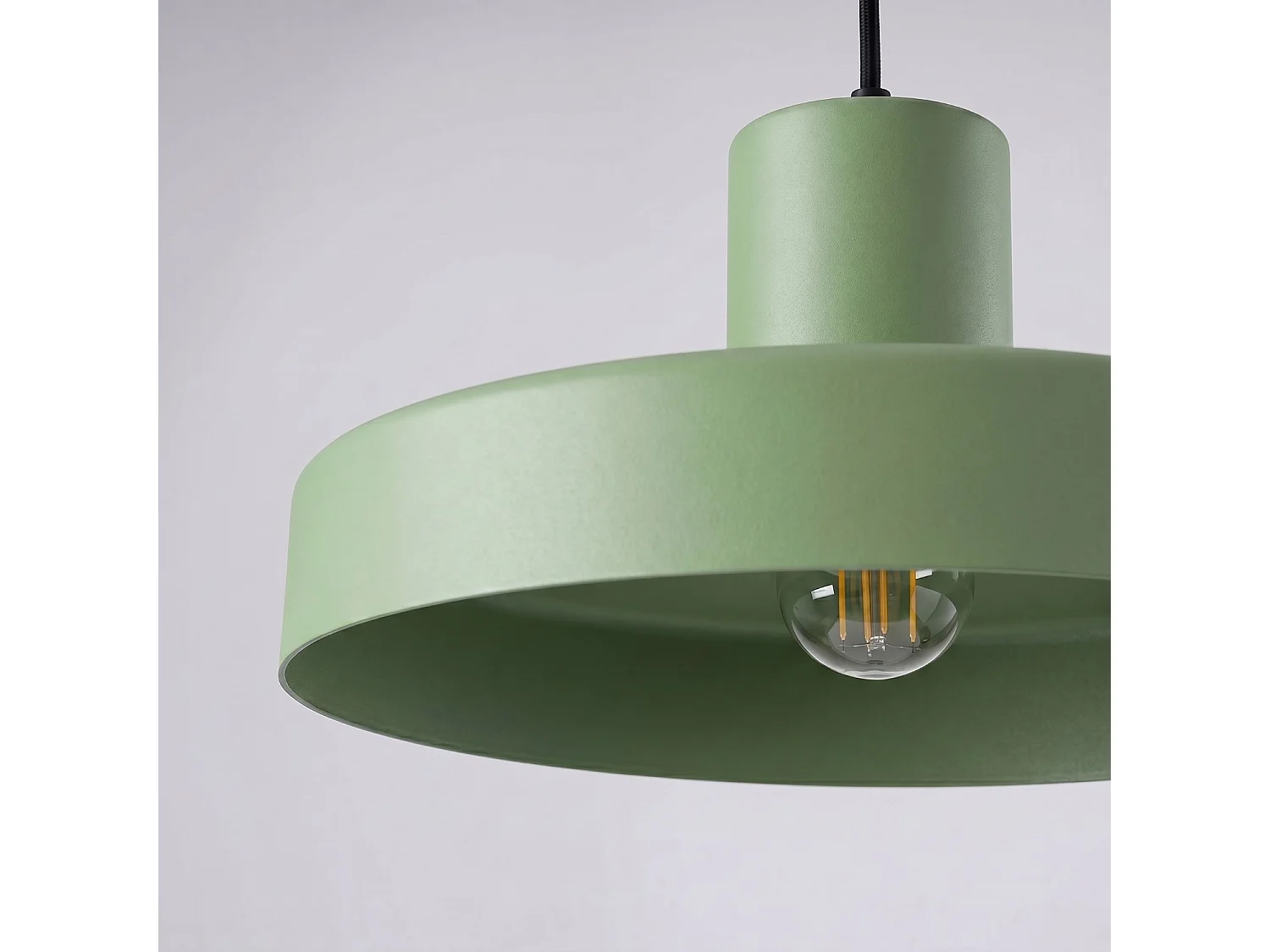 Lampe suspendue moderne en acier - 1 sources lumineuses - L.35 x H.120 cm - sauge