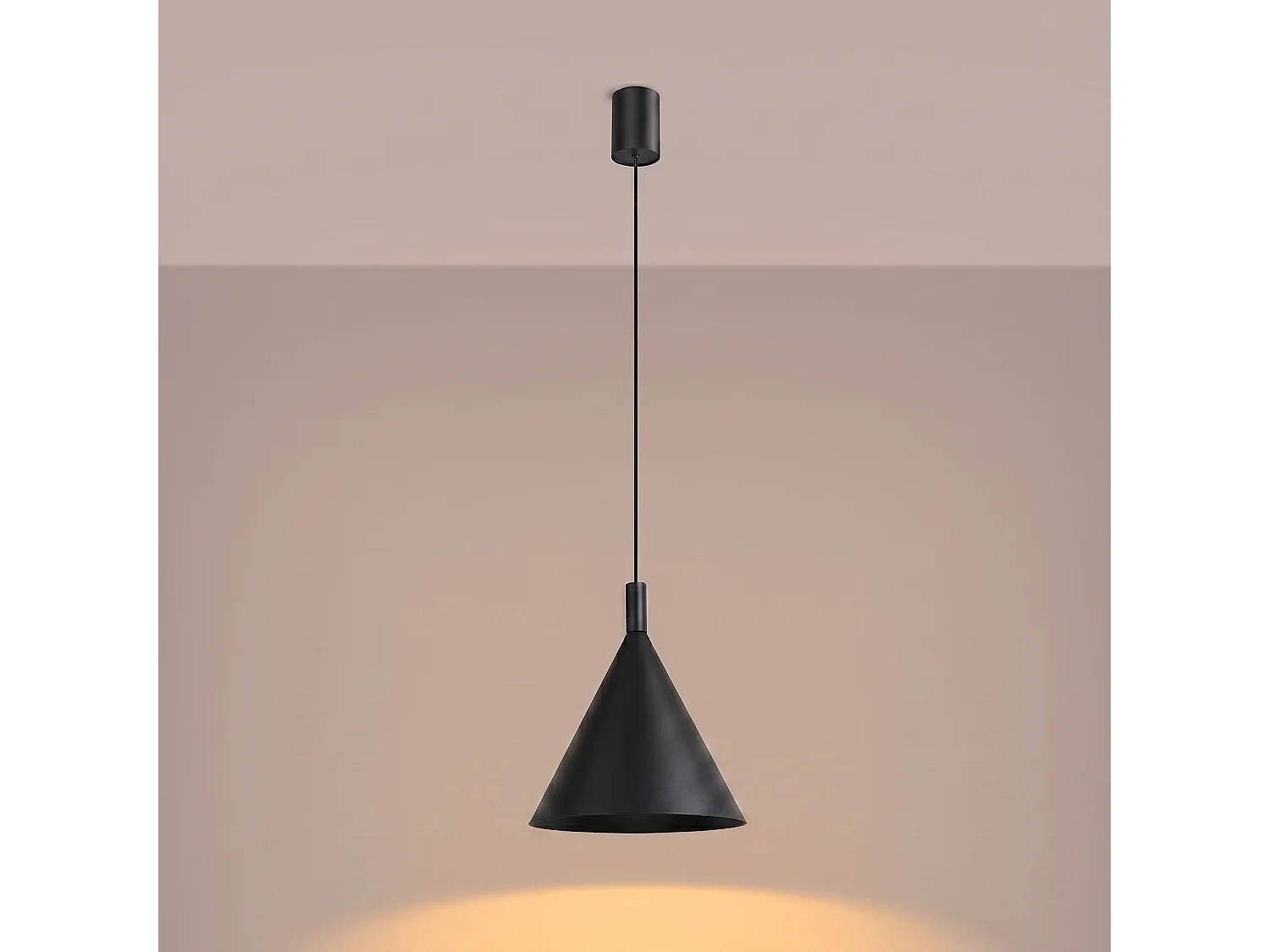 Lampes suspendues NOX moderne en acier - 1 sources lumineuses - L.24,5 x H.140 cm - noir