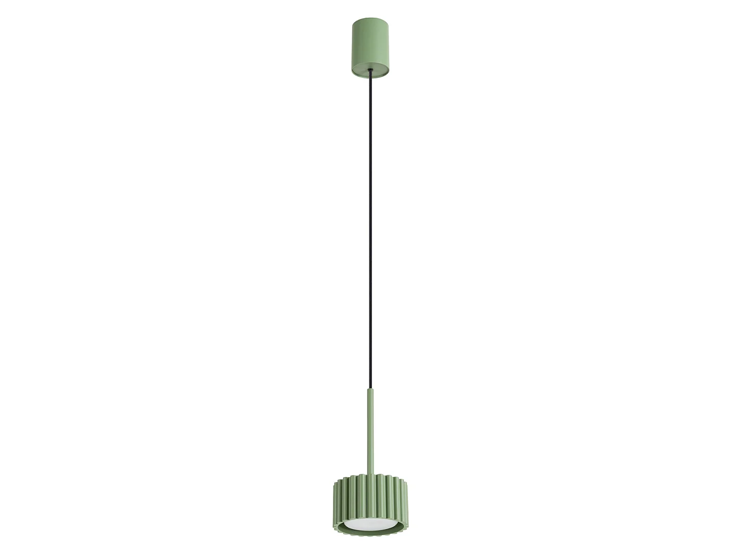 Lampe suspendue minimaliste en aluminium - 1 sources lumineuses - L.10 x H.125 cm - sauge