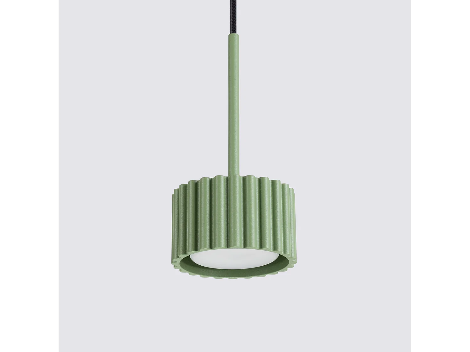 Lampe suspendue minimaliste en aluminium - 1 sources lumineuses - L.10 x H.125 cm - sauge