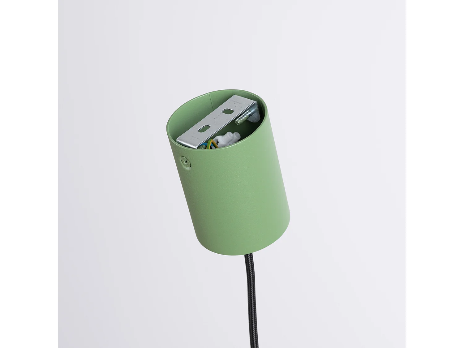 Lampe suspendue minimaliste en aluminium - 1 sources lumineuses - L.10 x H.125 cm - sauge