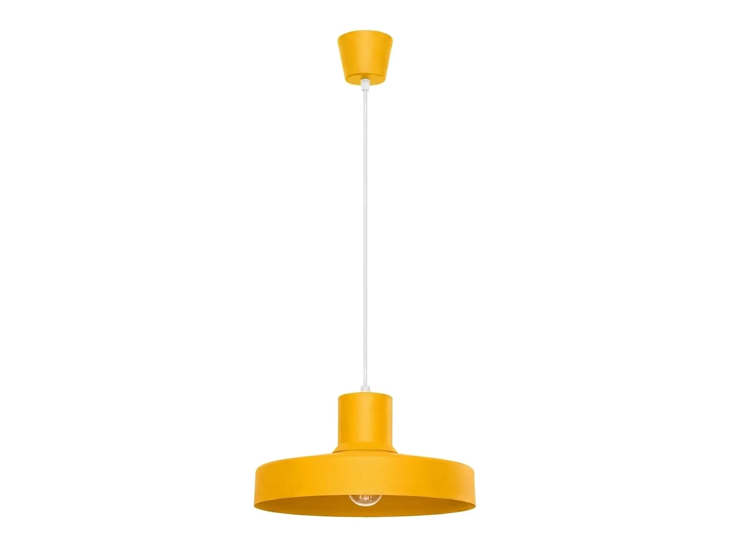 Lampe suspendue moderne en acier - 1 sources lumineuses - L.35 x H.120 cm - jaune