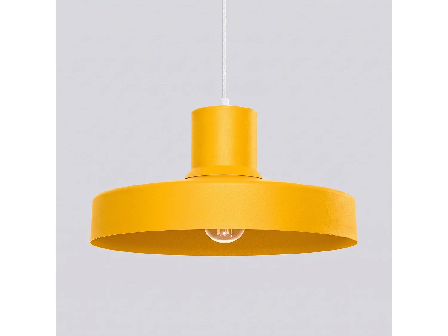 Lampe suspendue moderne en acier - 1 sources lumineuses - L.35 x H.120 cm - jaune