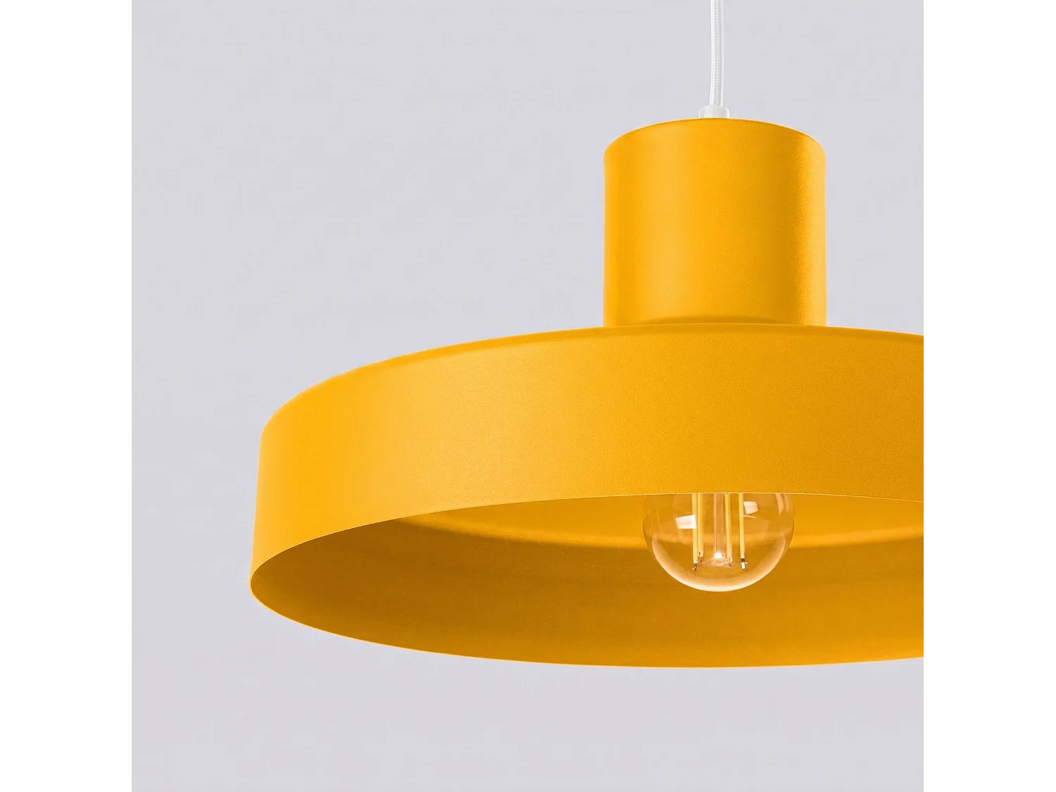 Lampe suspendue moderne en acier - 1 sources lumineuses - L.35 x H.120 cm - jaune
