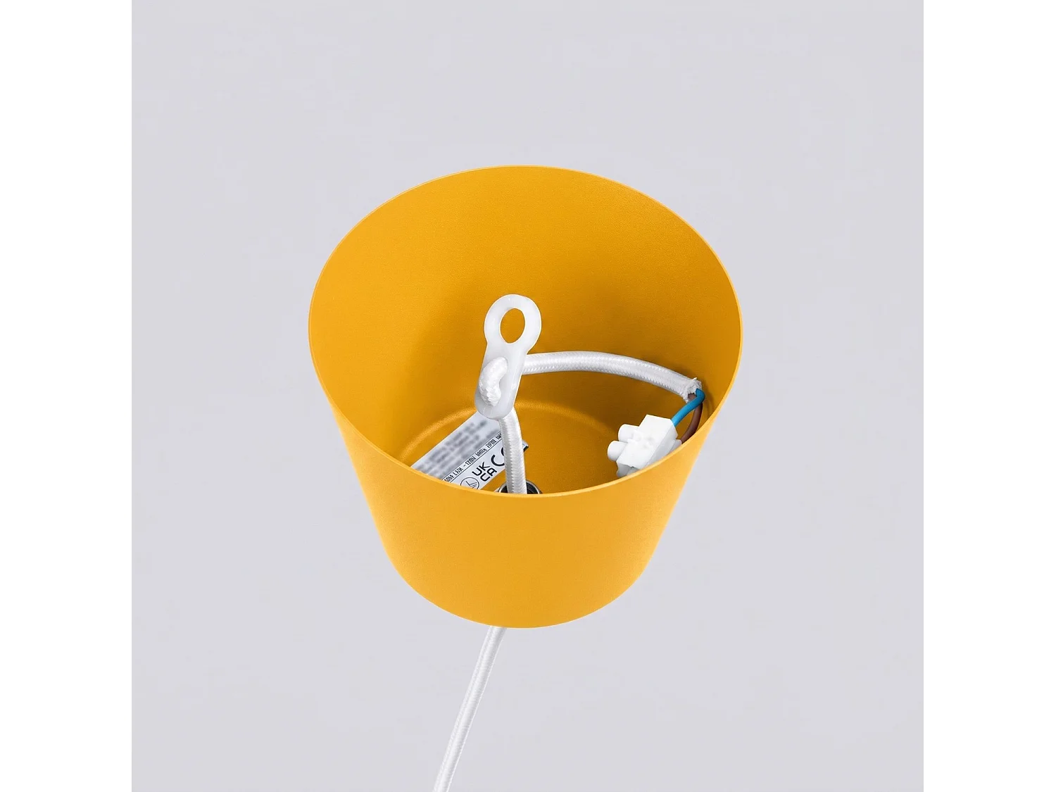 Lampe suspendue moderne en acier - 1 sources lumineuses - L.35 x H.120 cm - jaune