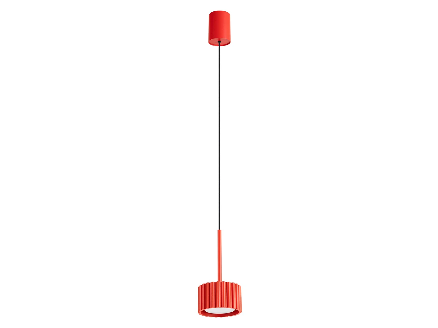 Lampe suspendue minimaliste en aluminium - 1 sources lumineuses - L.10 x H.125 cm - rouge