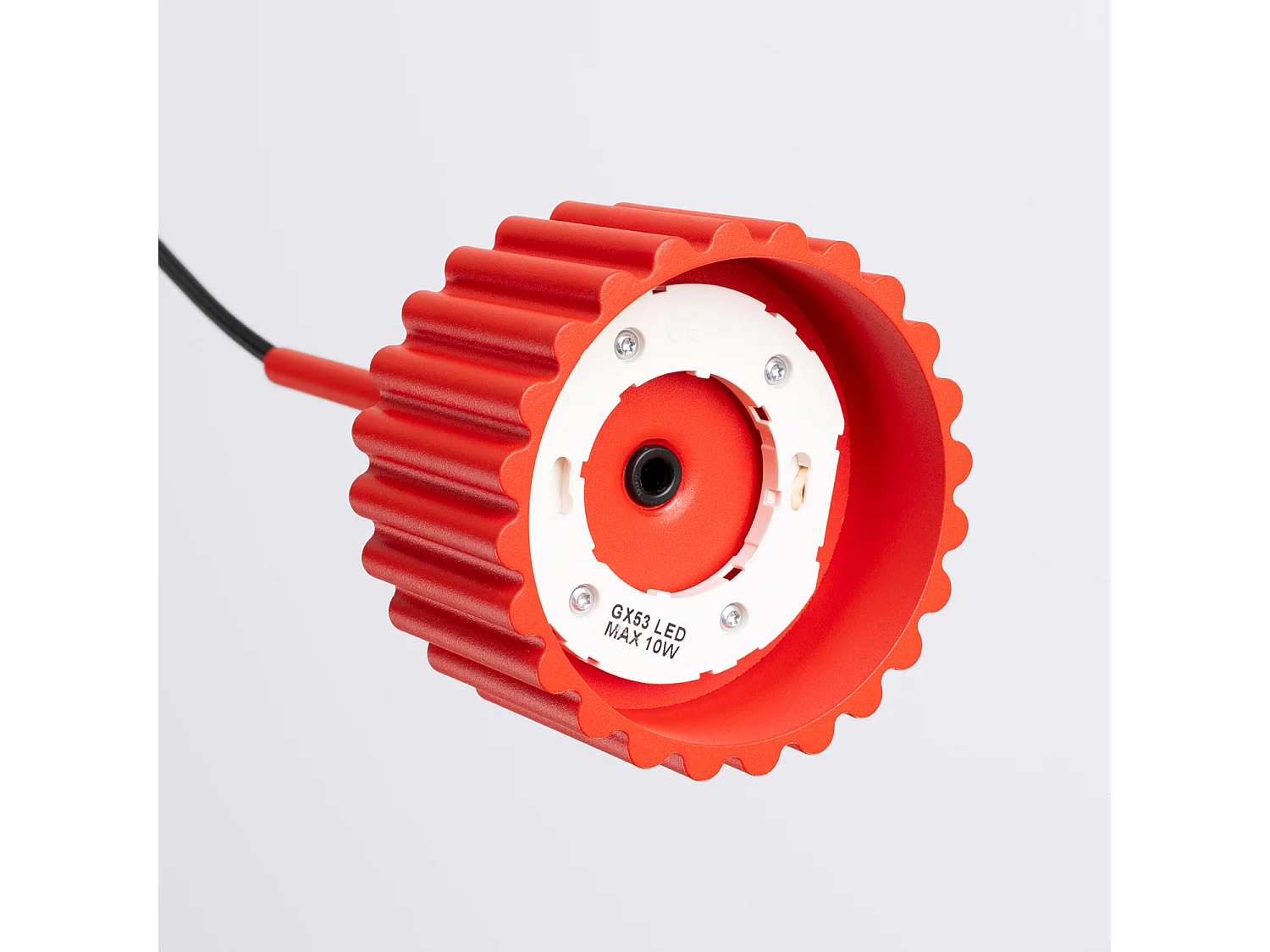 Lampe suspendue minimaliste en aluminium - 1 sources lumineuses - L.10 x H.125 cm - rouge