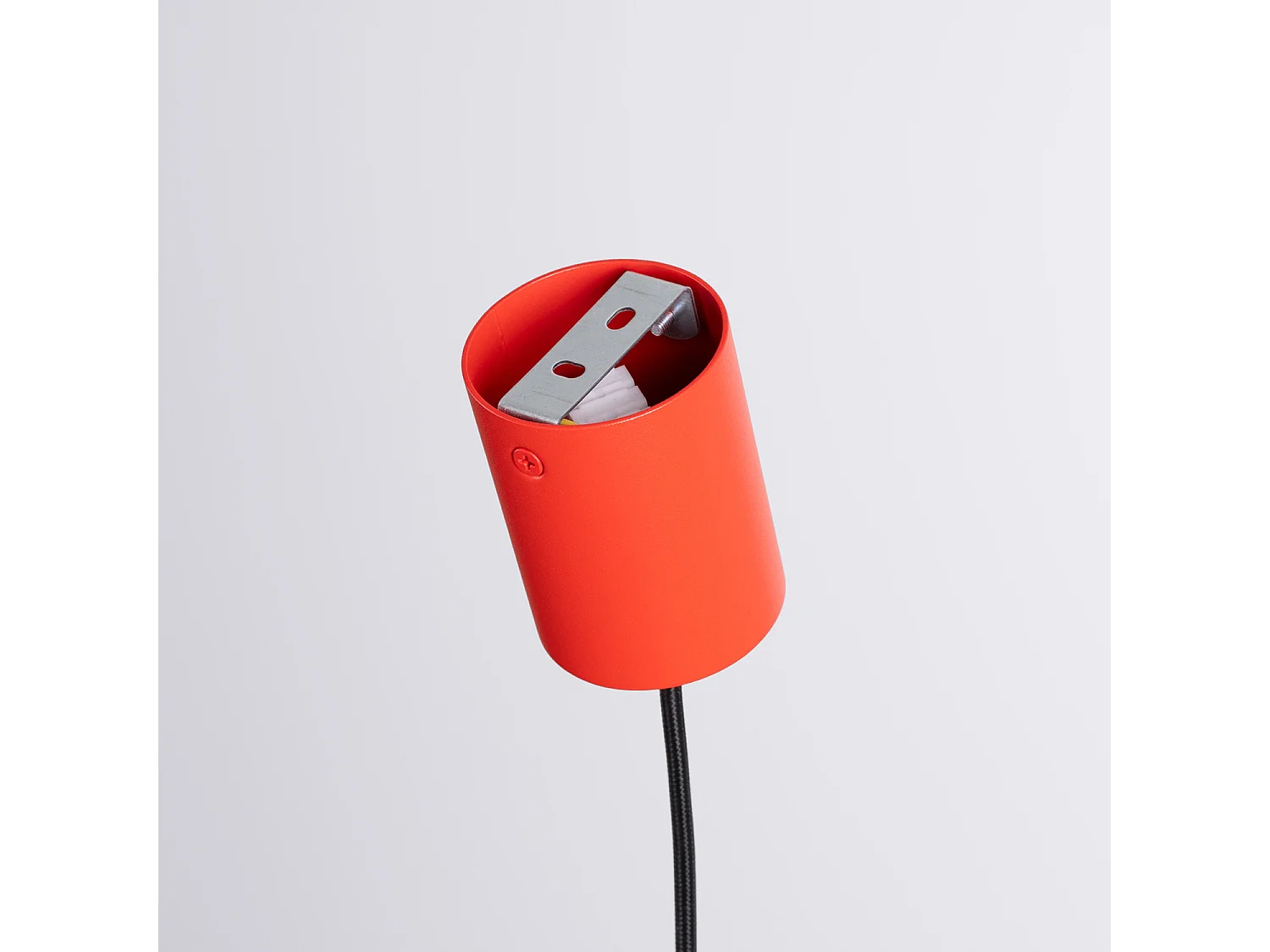 Lampe suspendue minimaliste en aluminium - 1 sources lumineuses - L.10 x H.125 cm - rouge
