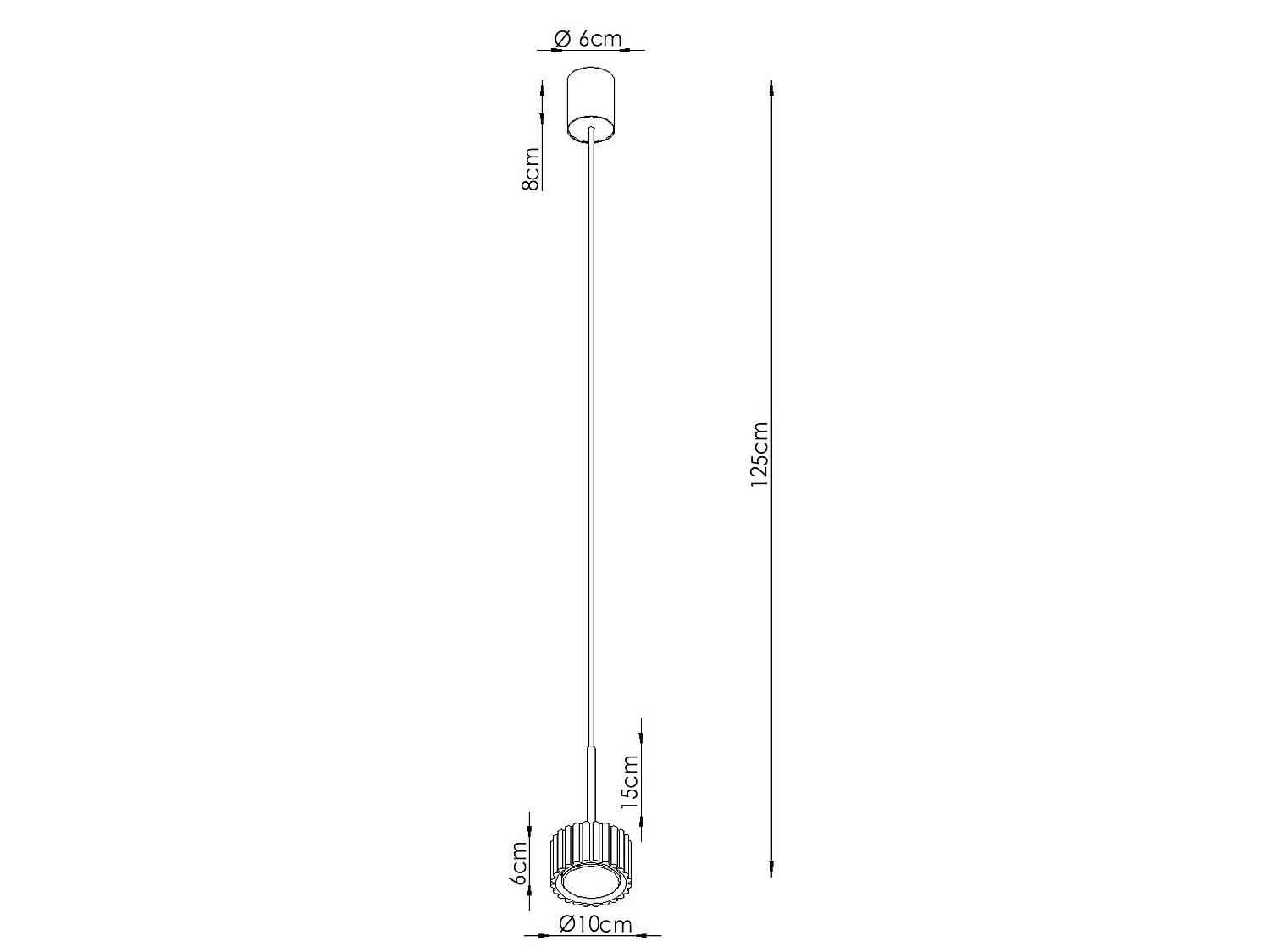 Lampe suspendue minimaliste en aluminium - 1 sources lumineuses - L.10 x H.125 cm - rouge