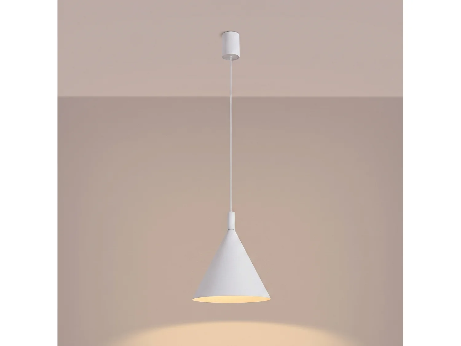 Lampes suspendues NOX moderne en acier - 1 sources lumineuses - L.24,5 x H.140 cm - blanc