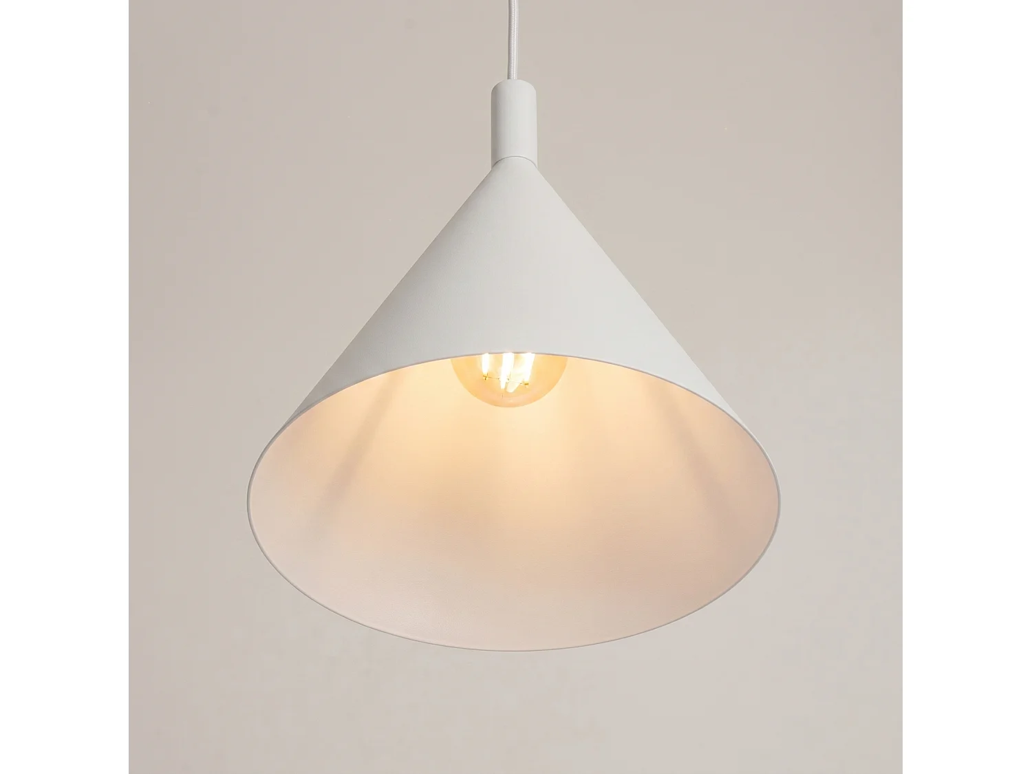 Lampes suspendues NOX moderne en acier - 1 sources lumineuses - L.24,5 x H.140 cm - blanc