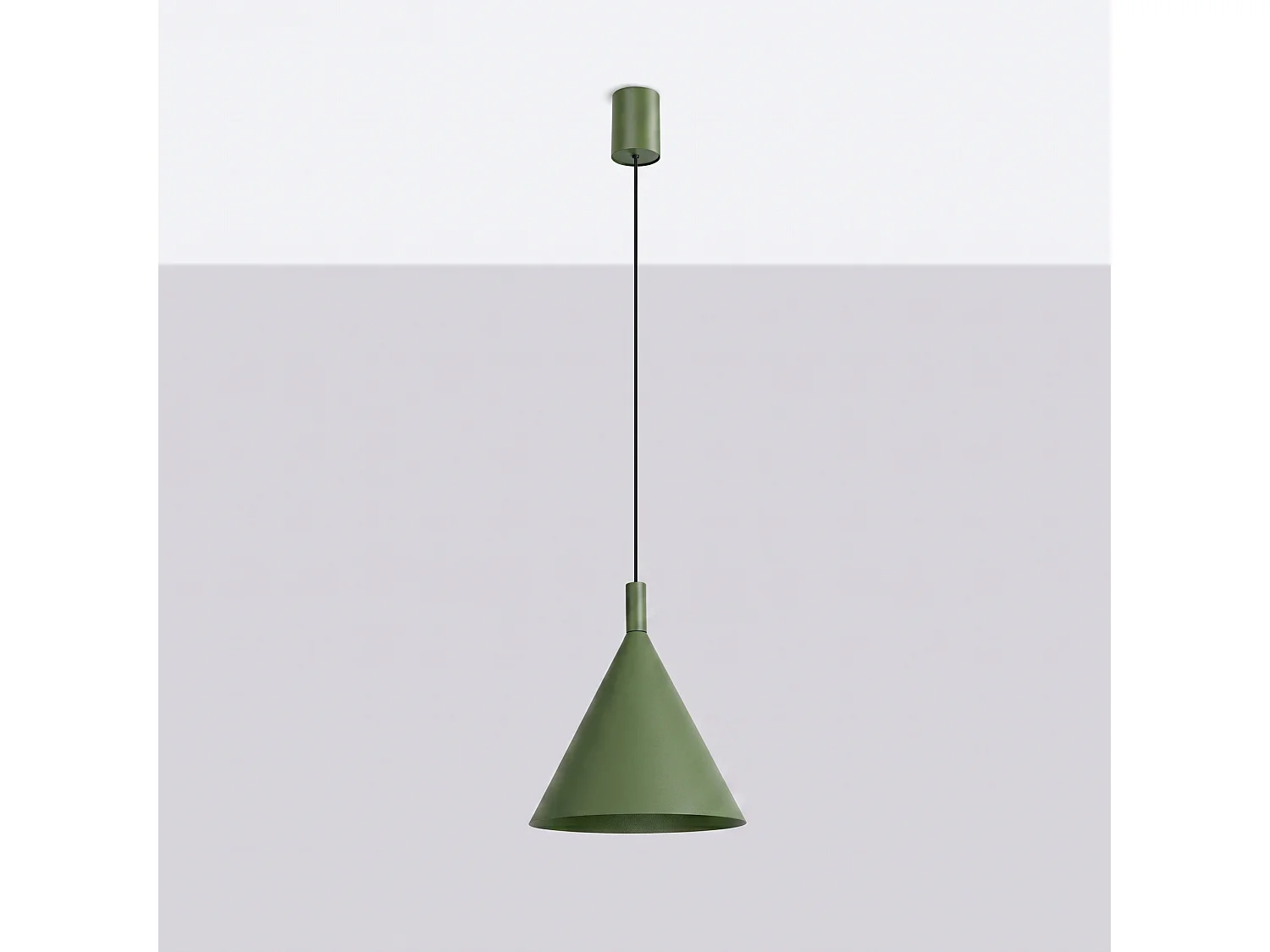 Lampes suspendues NOX moderne en acier - 1 sources lumineuses - L.24,5 x H.140 cm - vert olive