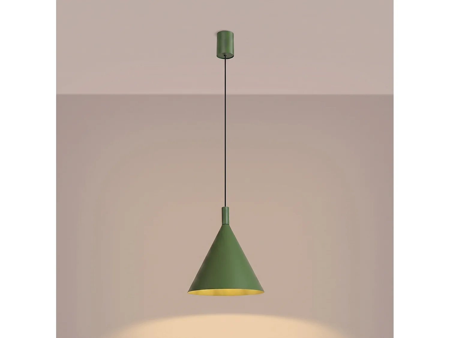 Lampes suspendues NOX moderne en acier - 1 sources lumineuses - L.24,5 x H.140 cm - vert olive