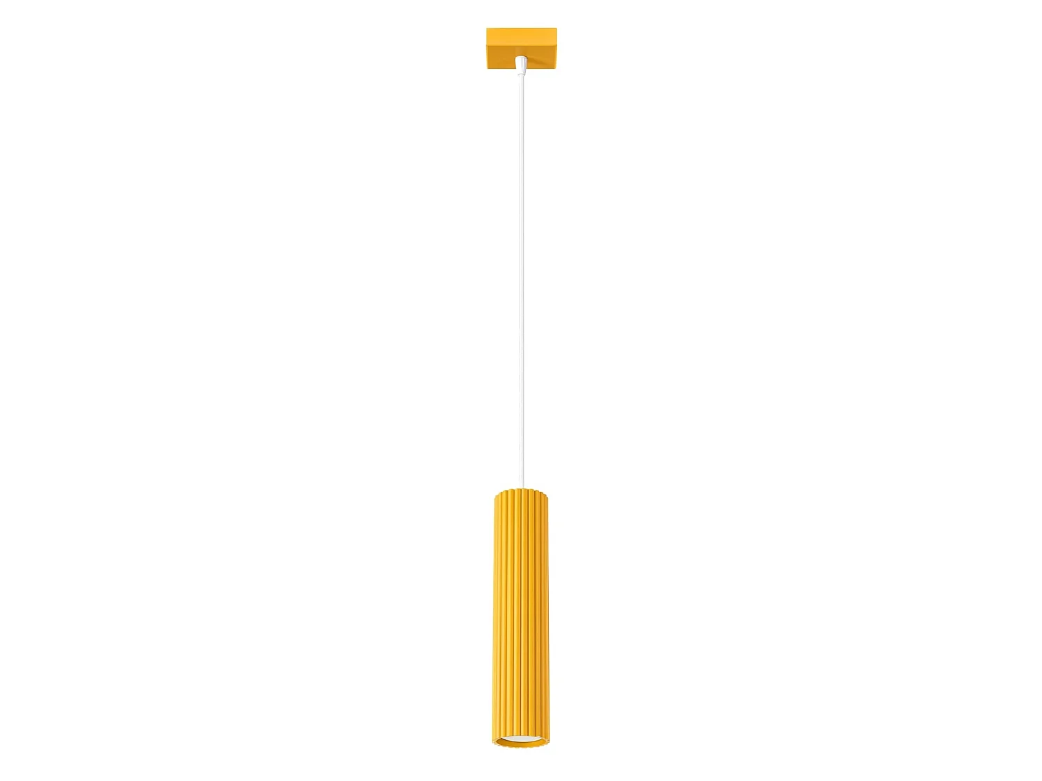 Lampe suspendue minimaliste en aluminium - 1 sources lumineuses - L.8 x H.118 cm - jaune