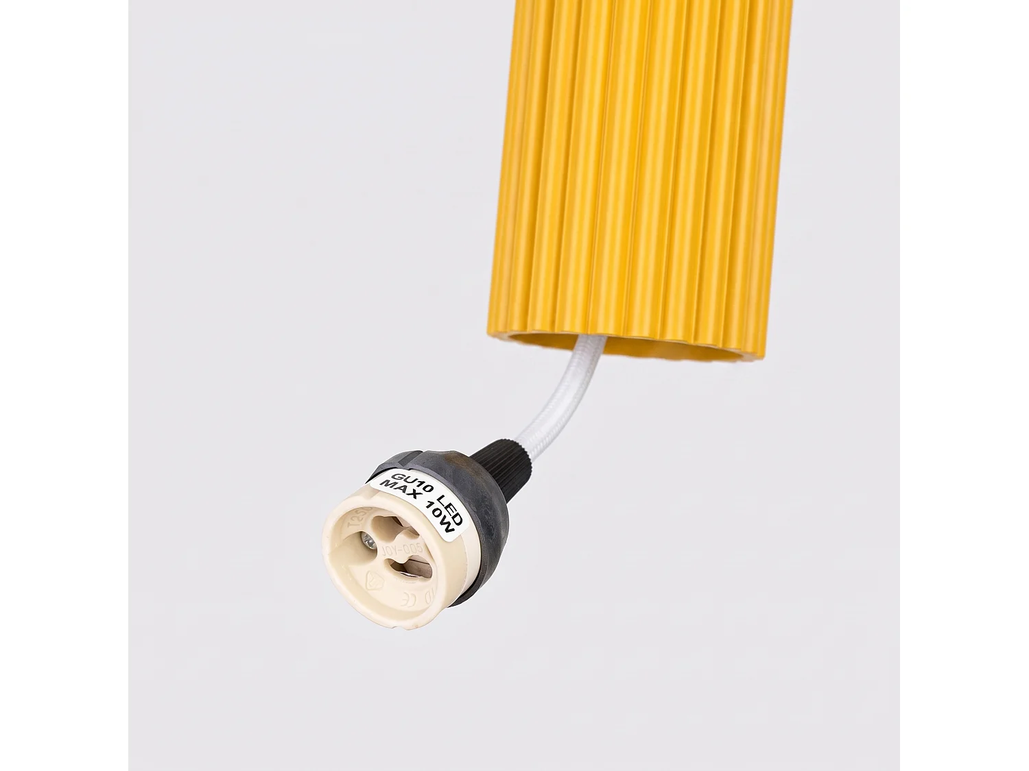 Lampe suspendue minimaliste en aluminium - 1 sources lumineuses - L.8 x H.118 cm - jaune