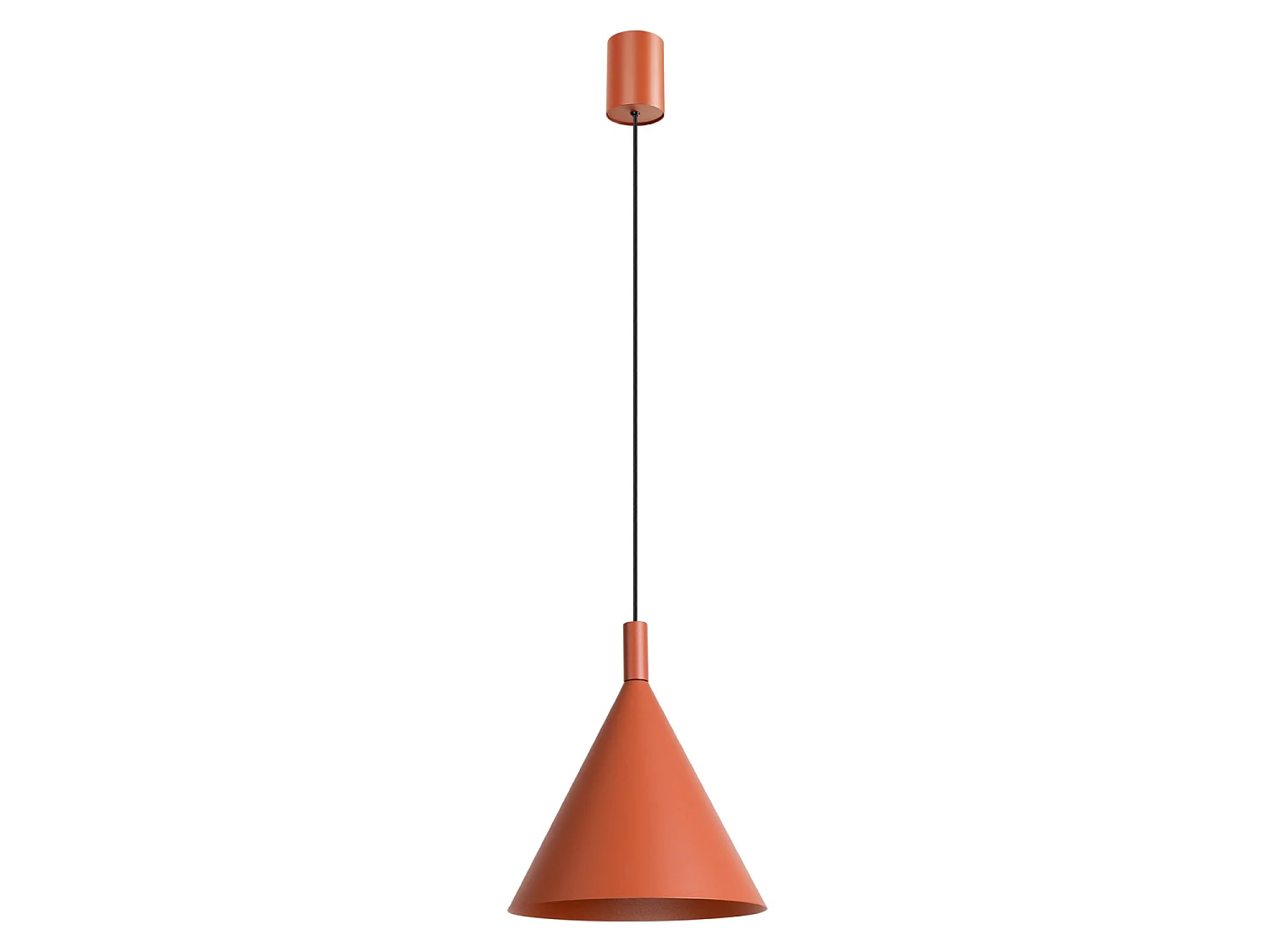 Lampes suspendues NOX moderne en acier - 1 sources lumineuses - L.24,5 x H.140 cm - ocre rouge
