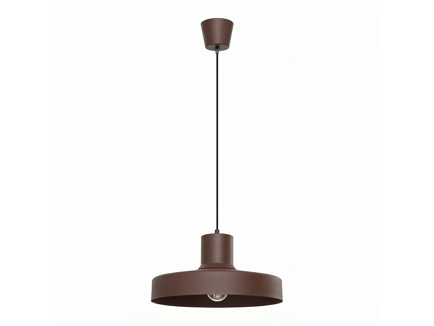 Lampe suspendue moderne en acier - 1 sources lumineuses - L.35 x H.120 cm - marron