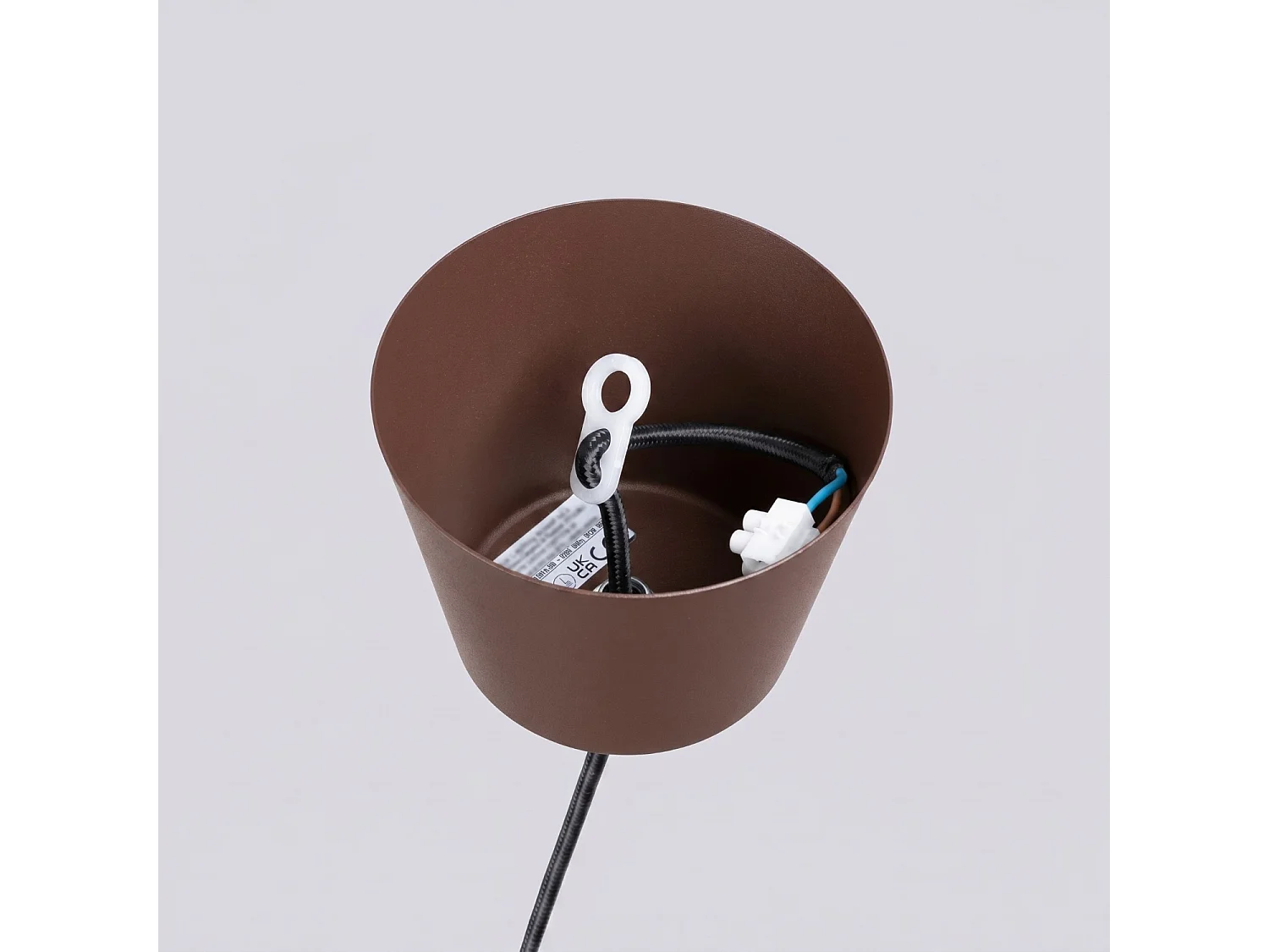 Lampe suspendue moderne en acier - 1 sources lumineuses - L.35 x H.120 cm - marron