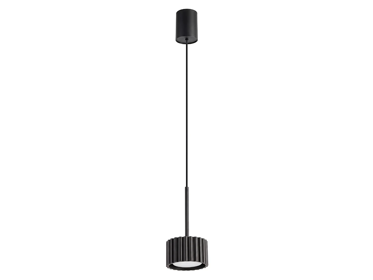 Lampe suspendue minimaliste en aluminium - 1 sources lumineuses - L.10 x H.125 cm - noir