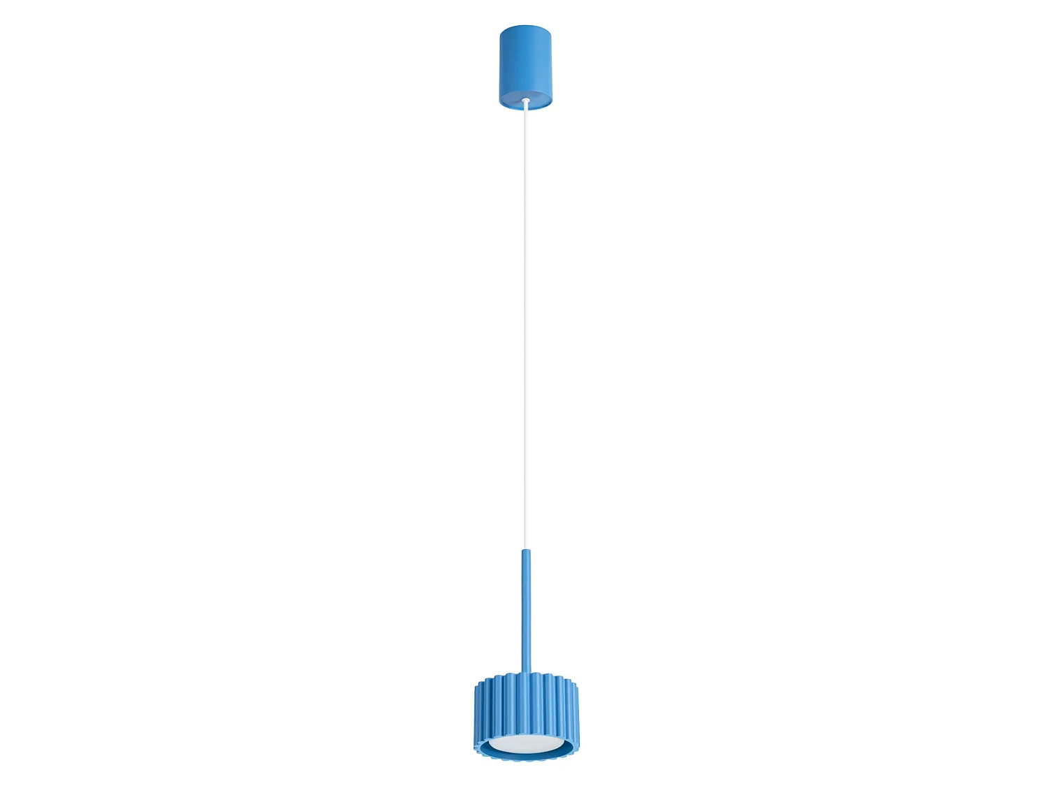 Lampe suspendue minimaliste en aluminium - 1 sources lumineuses - L.10 x H.125 cm - bleu clair